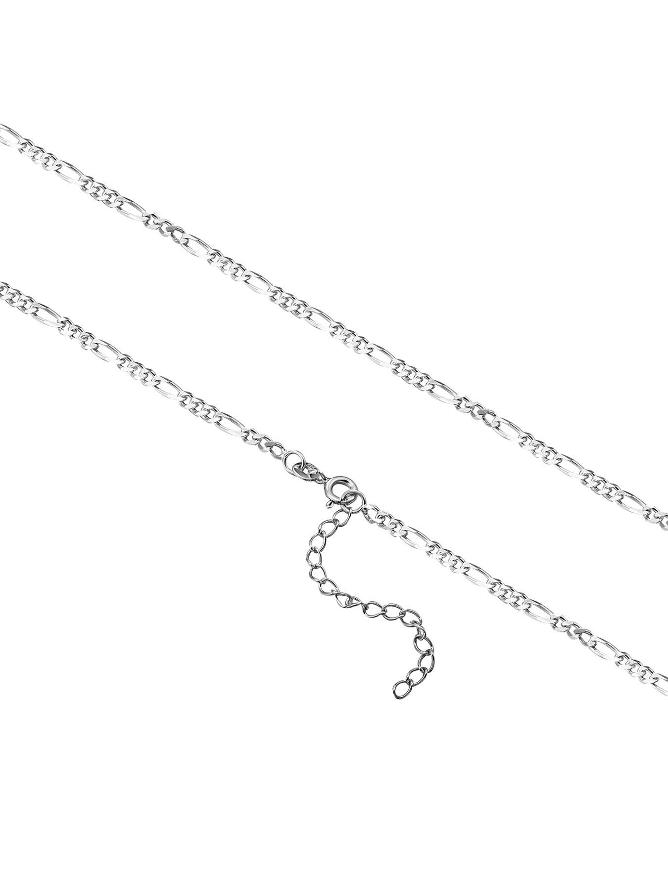 Image 2 of 4 of The Love Collection Sterling Silver 18+2 inch Adjustable Men's Figaro Chain Necklace
