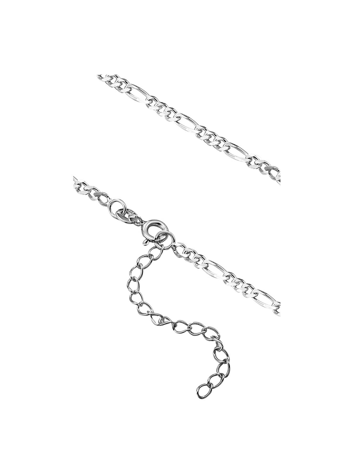 Image 3 of 4 of The Love Collection Sterling Silver 18+2 inch Adjustable Men's Figaro Chain Necklace