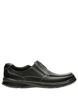 clarks cotrell free black oily leather shoes