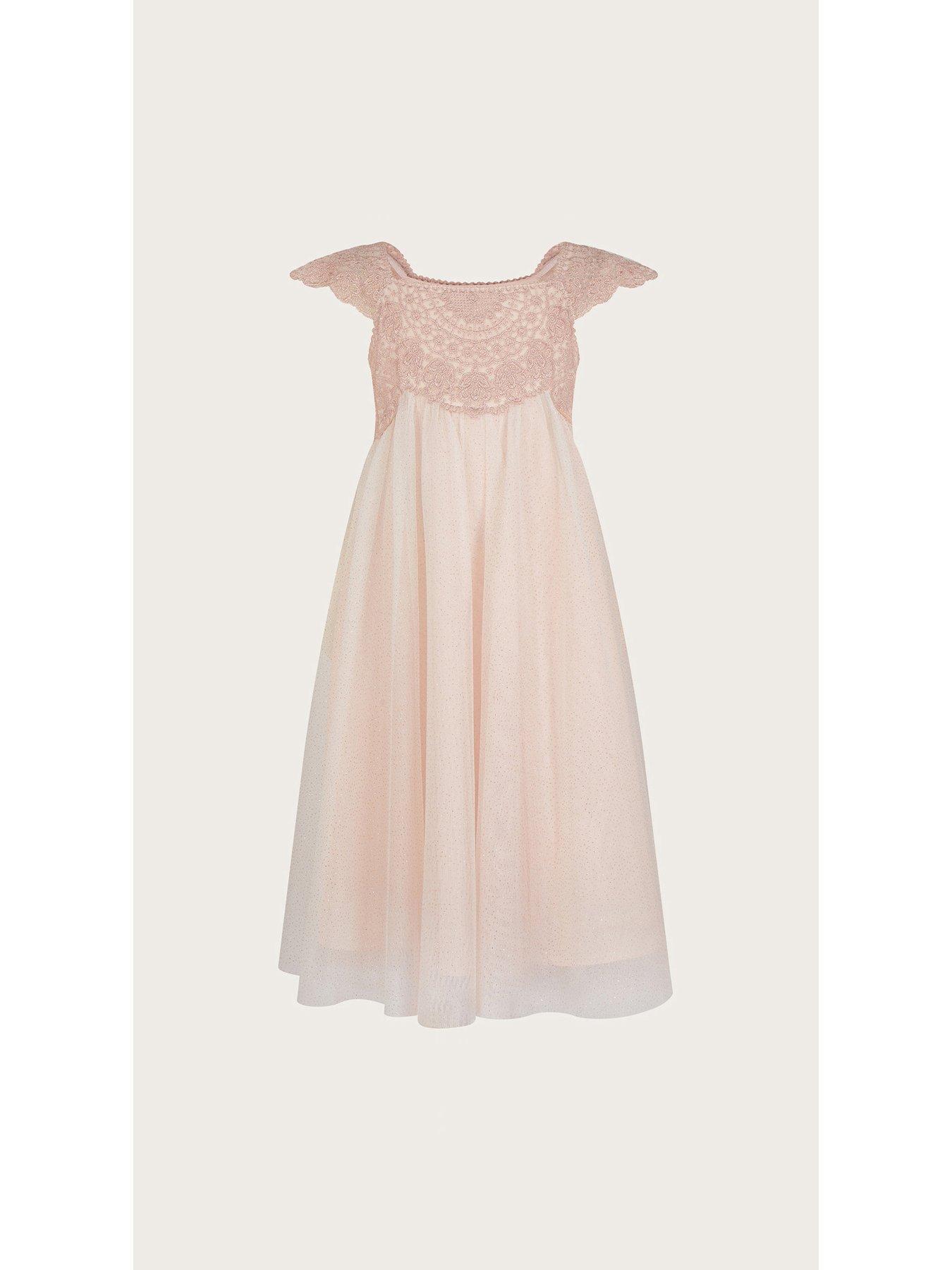 open lace back dress Kids Girl Party Dresses Plain | Frocks & Dress