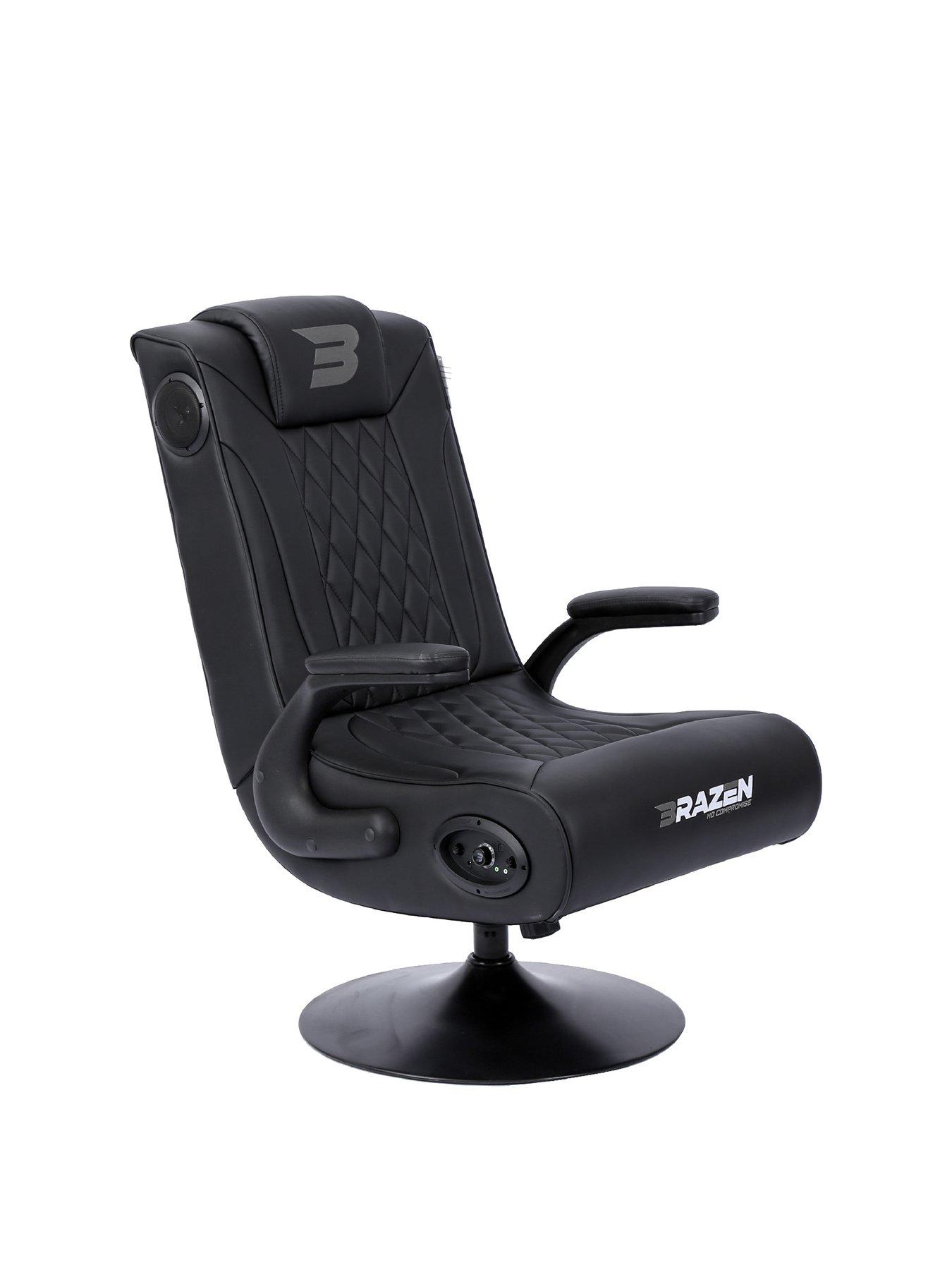 Product photograph of Brazen Emperor Xx 2 1 Elite Esports Dab Surround Sound Gaming Chair - Pedestal from very.co.uk
