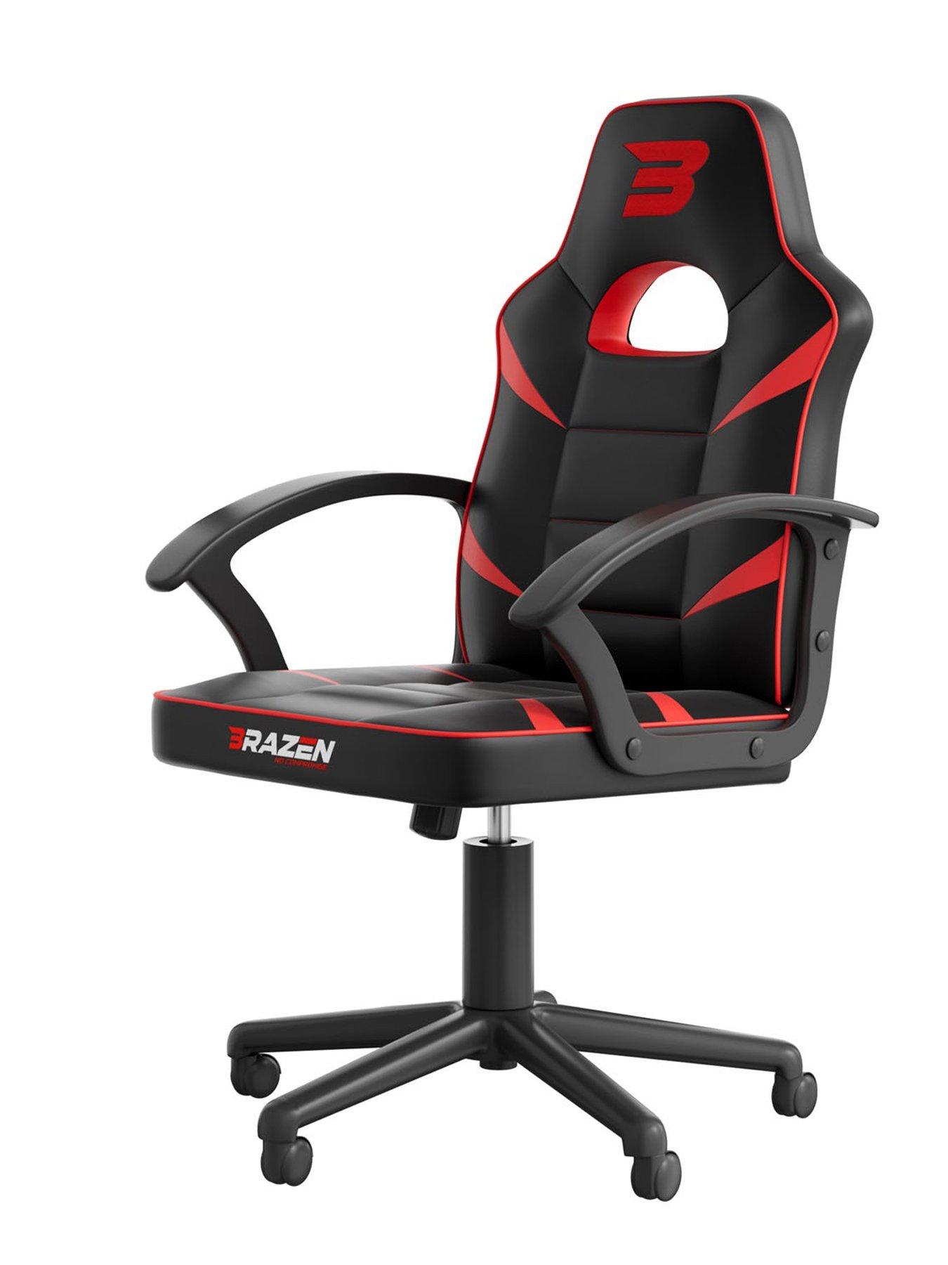 Product photograph of Brazen Valor Mid Back Pc Gaming Chair - Red from very.co.uk