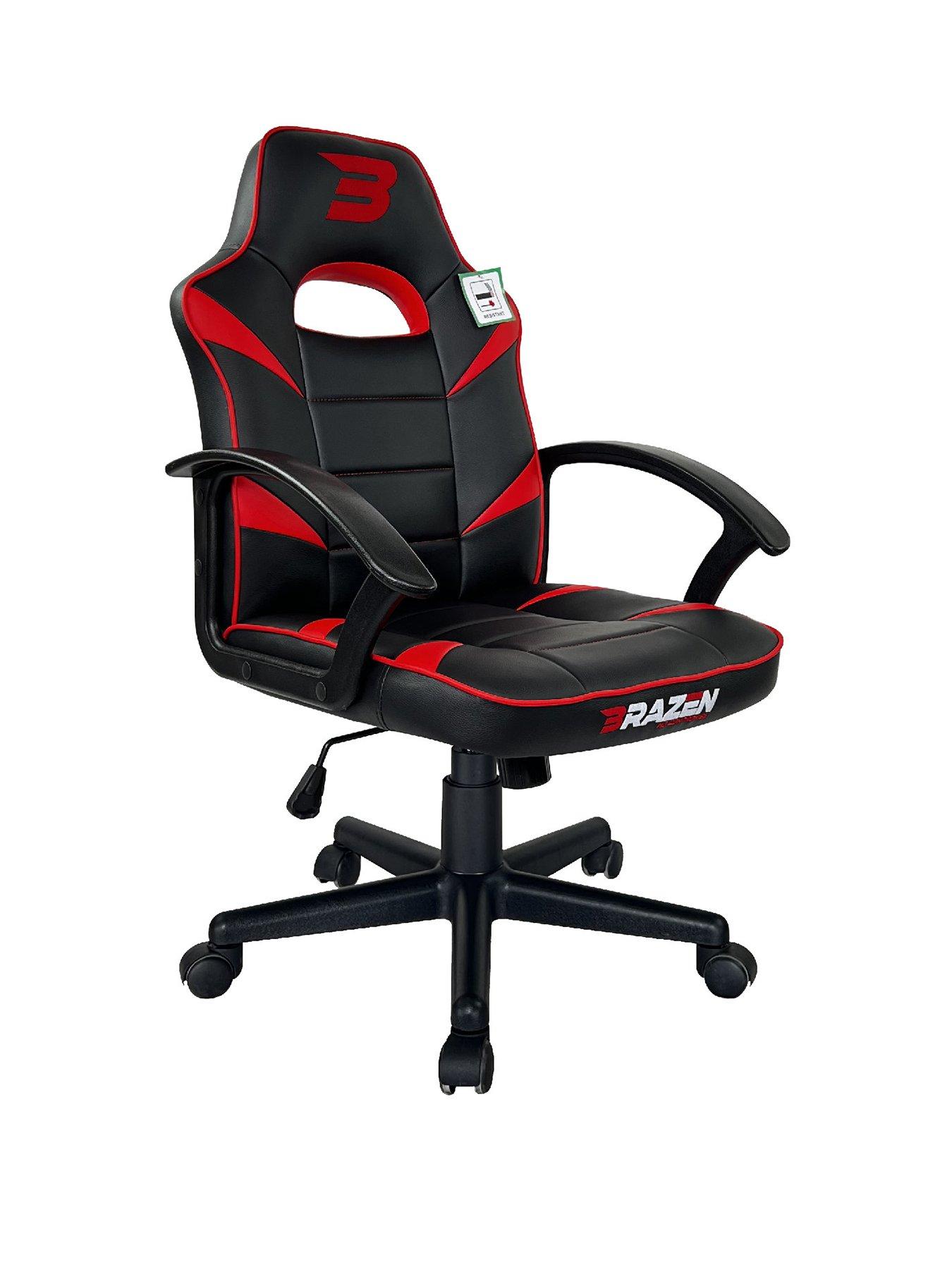 Product photograph of Brazen Valor Mid Back Pc Gaming Chair - Red from very.co.uk