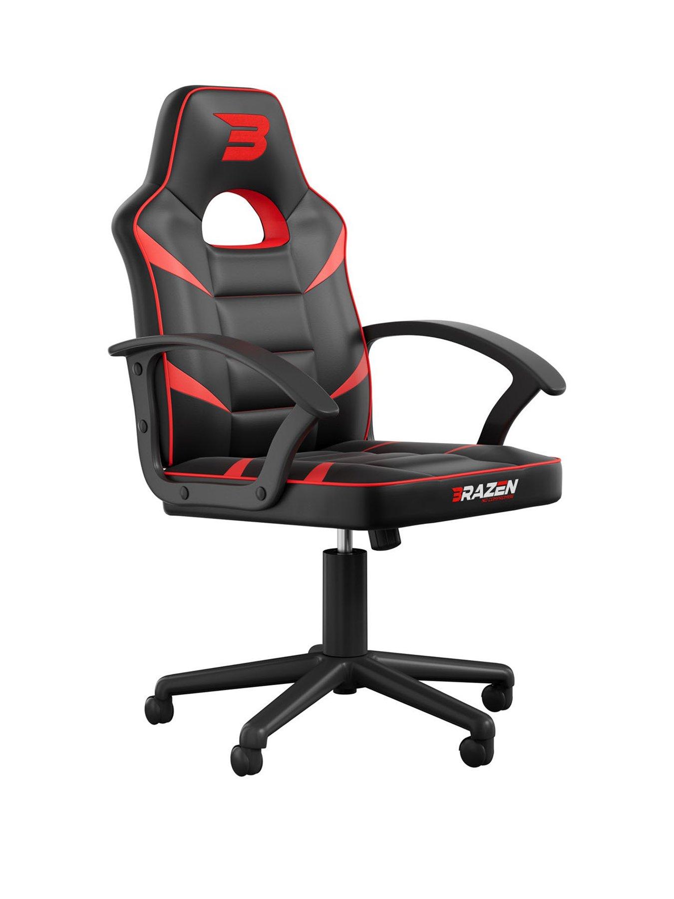 Image 2 of 5 of BraZen Valor Mid Back PC Gaming Chair - Red
