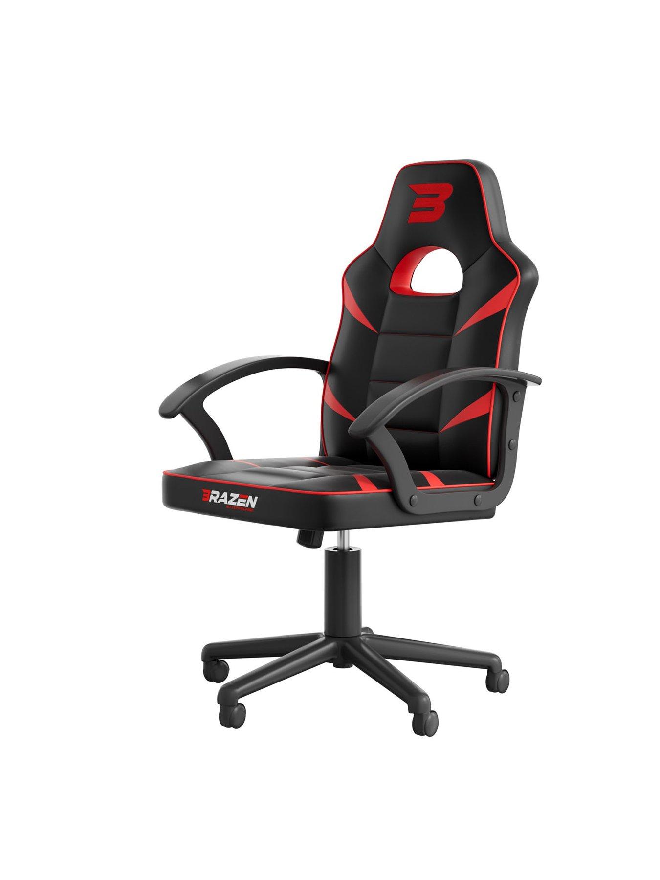 Image 4 of 5 of BraZen Valor Mid Back PC Gaming Chair - Red