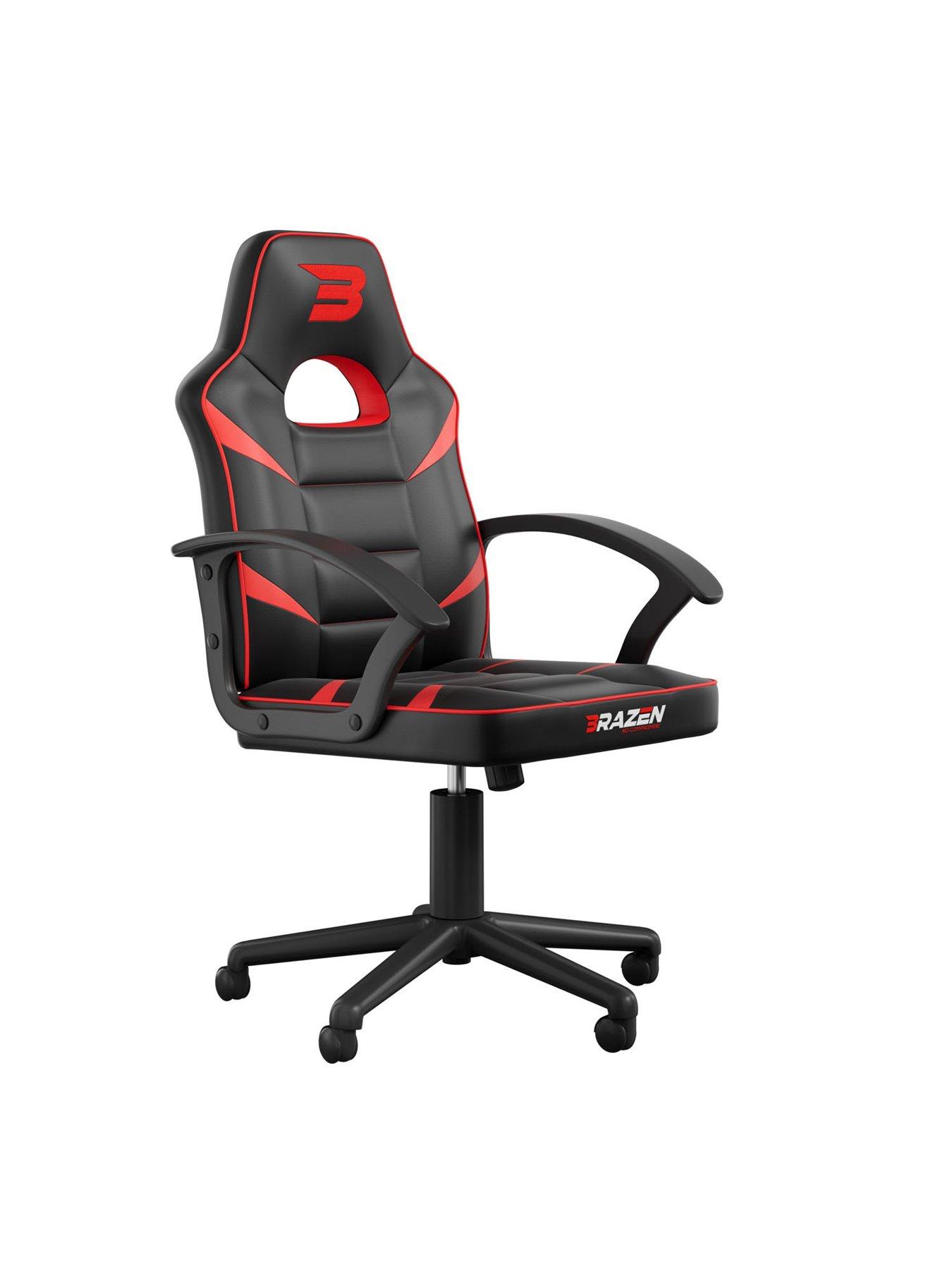 Image 5 of 5 of BraZen Valor Mid Back PC Gaming Chair - Red