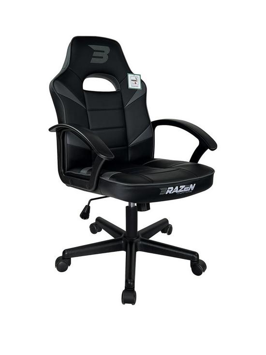 front image of brazen-valor-mid-back-pc-gaming-chair-grey