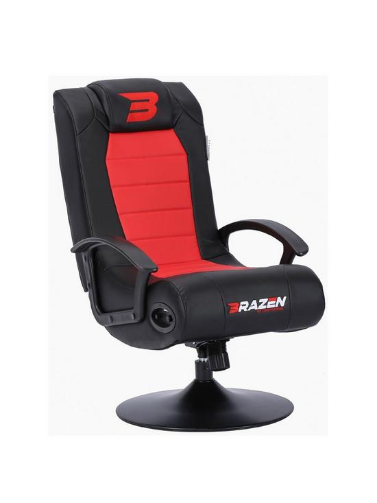 front image of brazen-stag-21-bluetooth-surround-sound-gaming-chair-red
