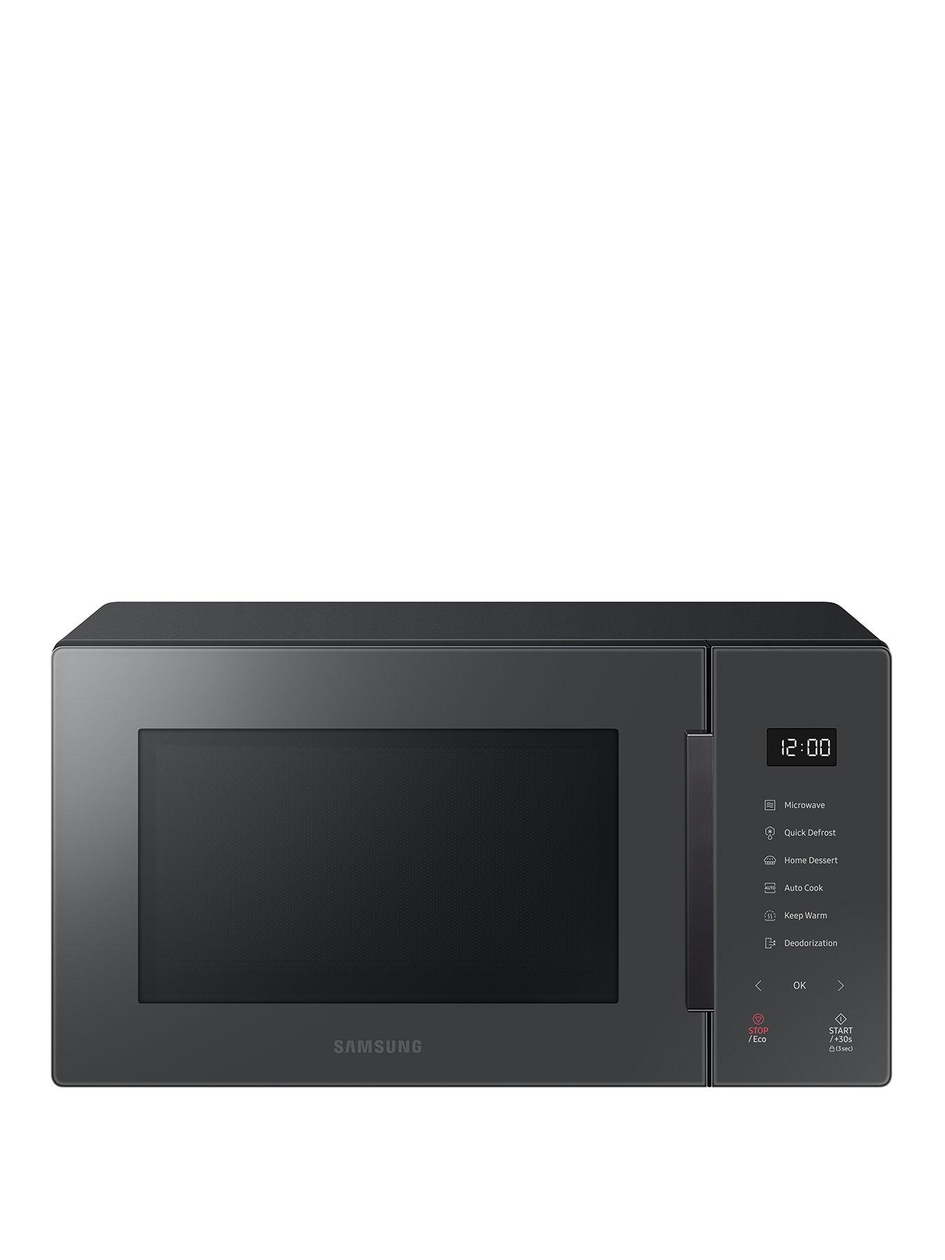 Samsung Glass Front Ms23T5018Ac/Eu 23 Litre Solo Microwave - Charcoal