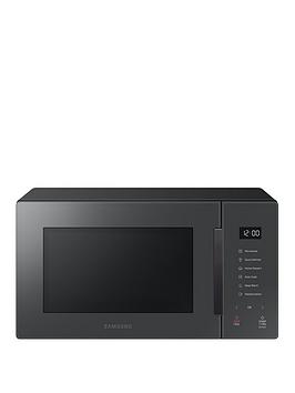 Product photograph of Samsung Glass Front Ms23t5018ac Eu 23 Litre Solo Microwave - Charcoal from very.co.uk