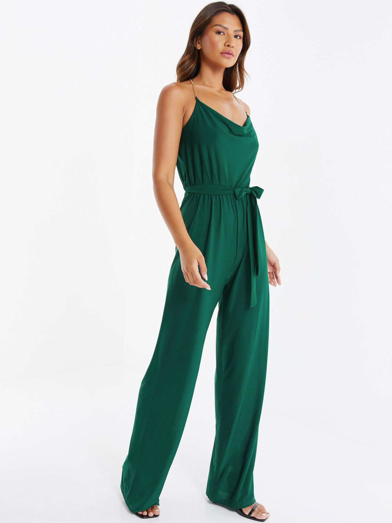 Dark green cheap jump suit