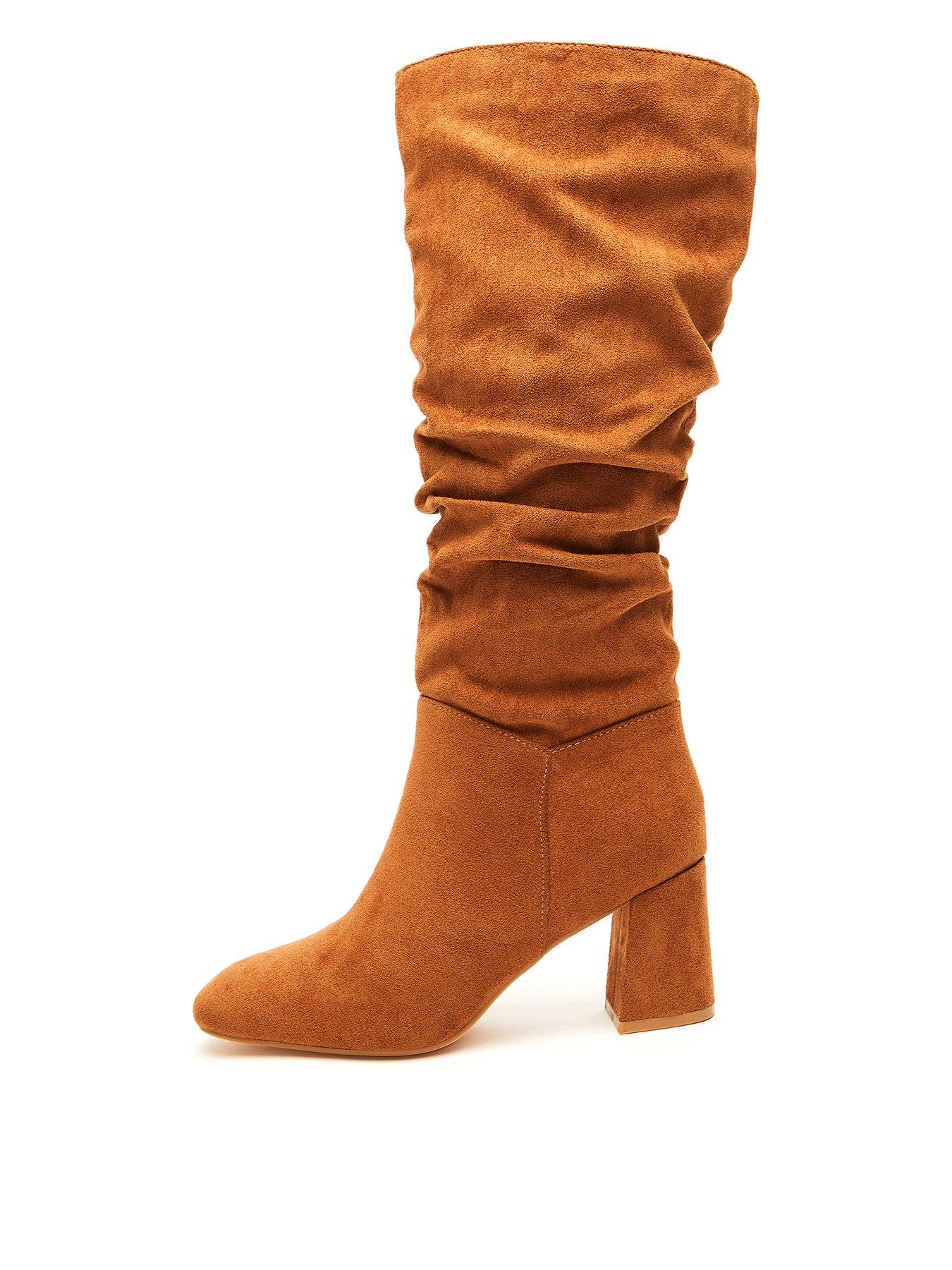 Light brown 2025 heeled boots