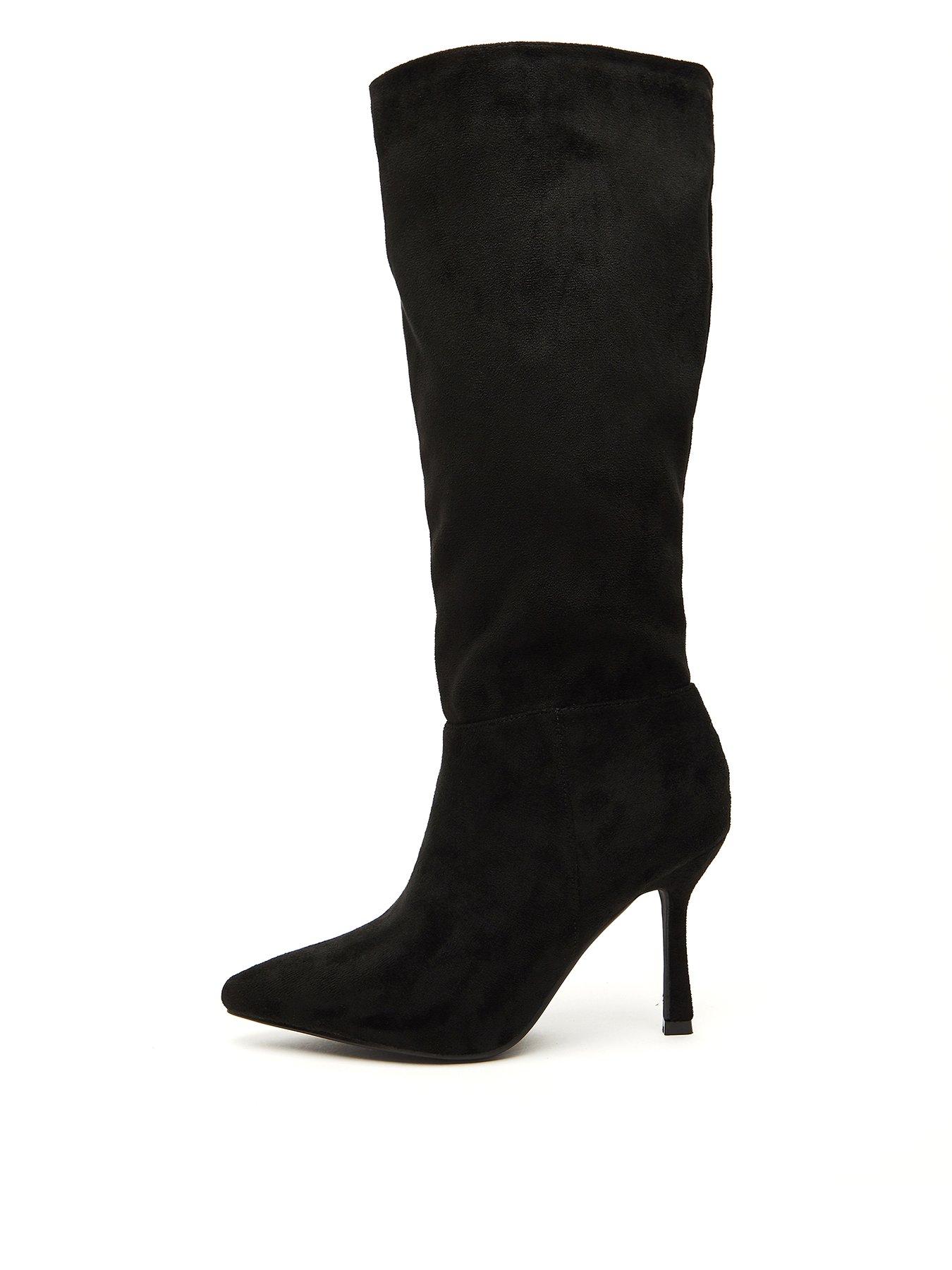 Knee high best sale boots high heel