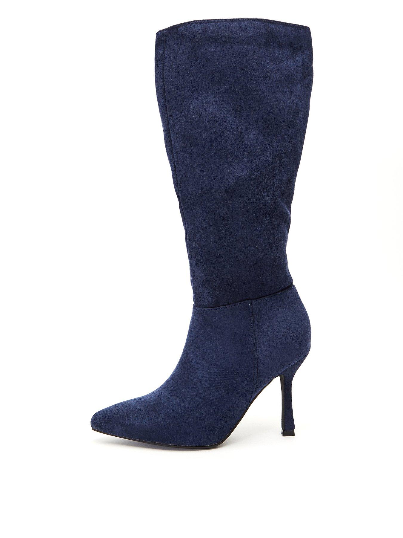 Navy blue store knee high boots