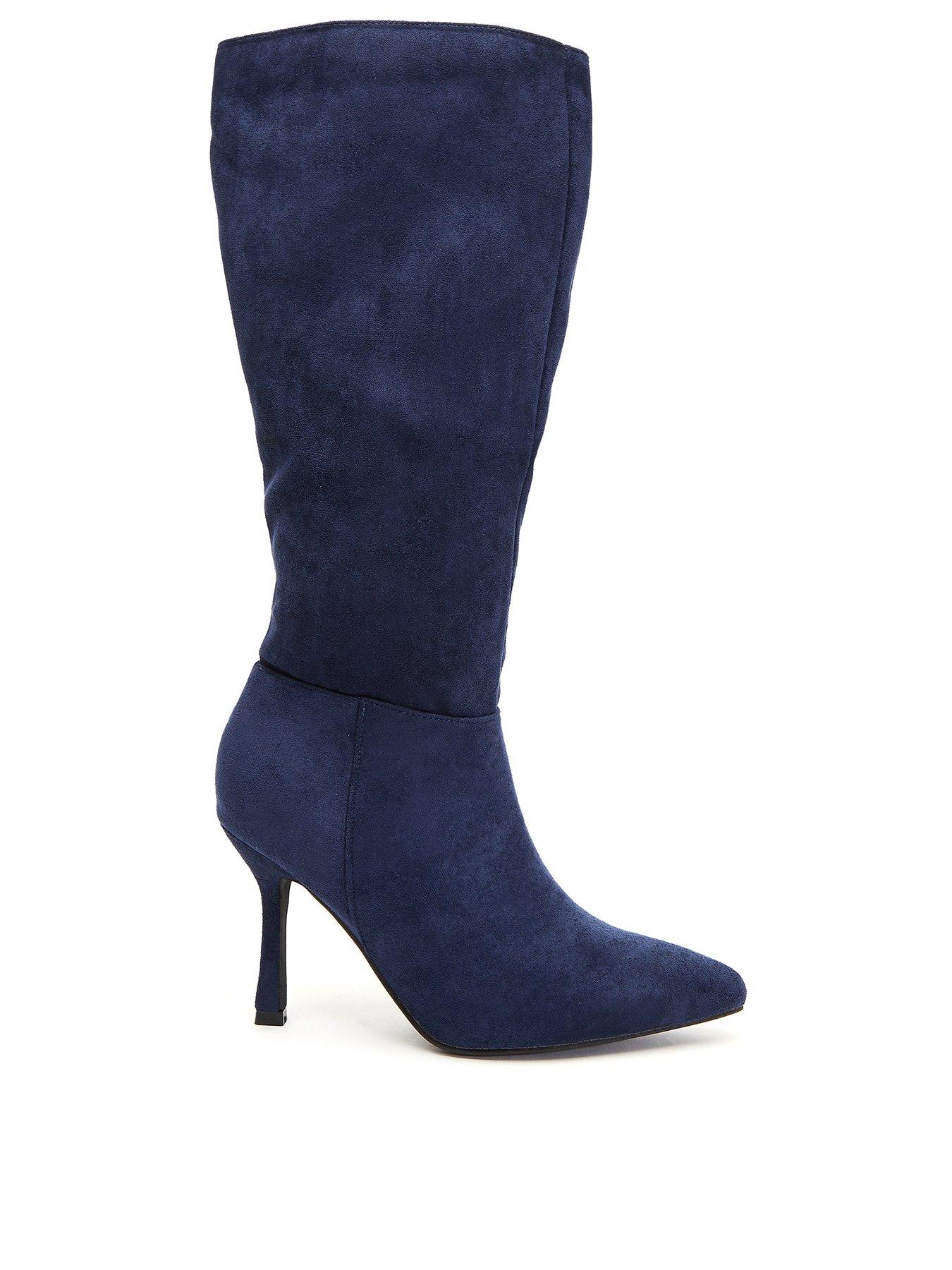 Navy blue best sale long boots