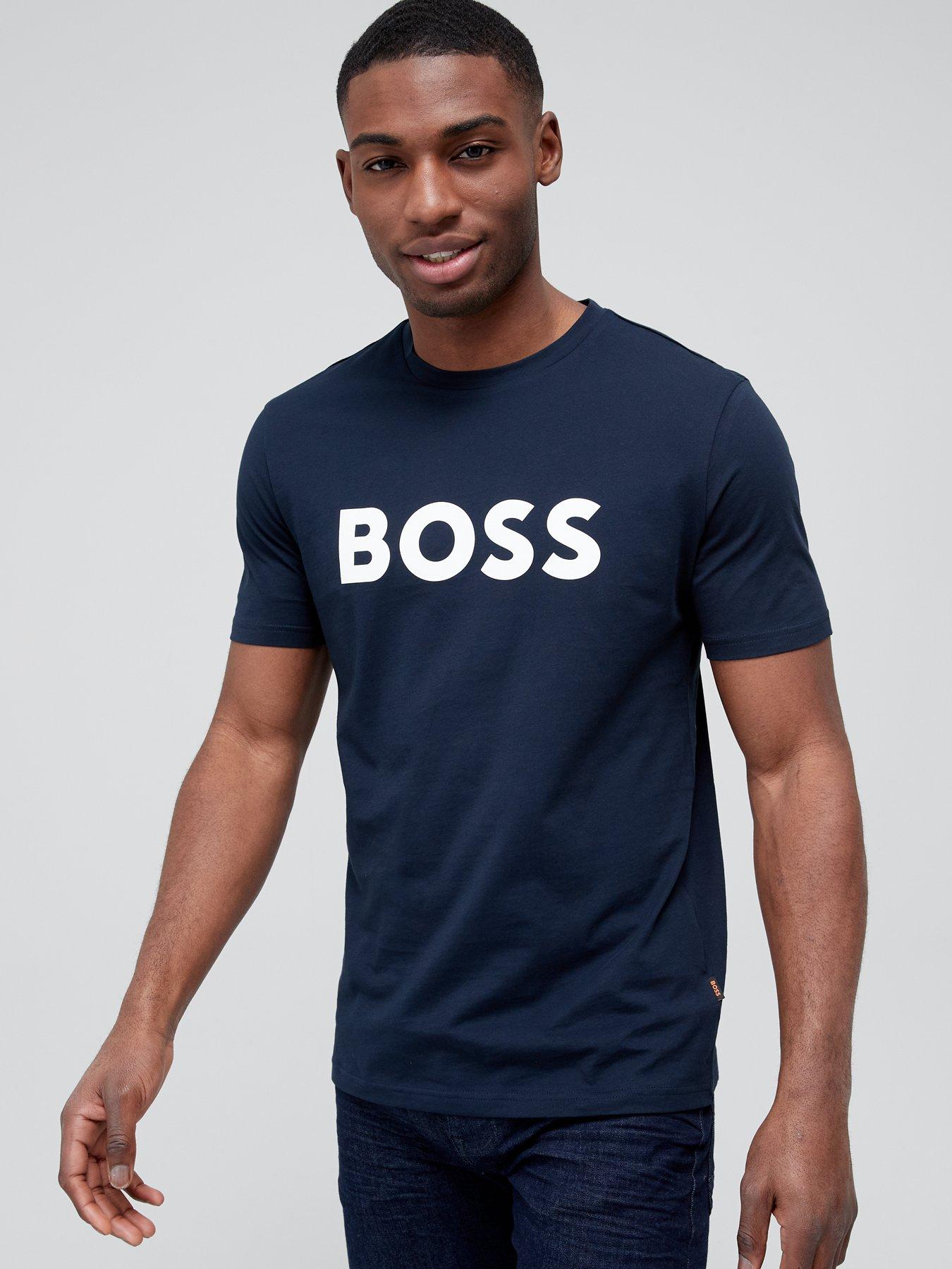 BOSS Thinking 1 Regular Fit T Shirt Dark Blue