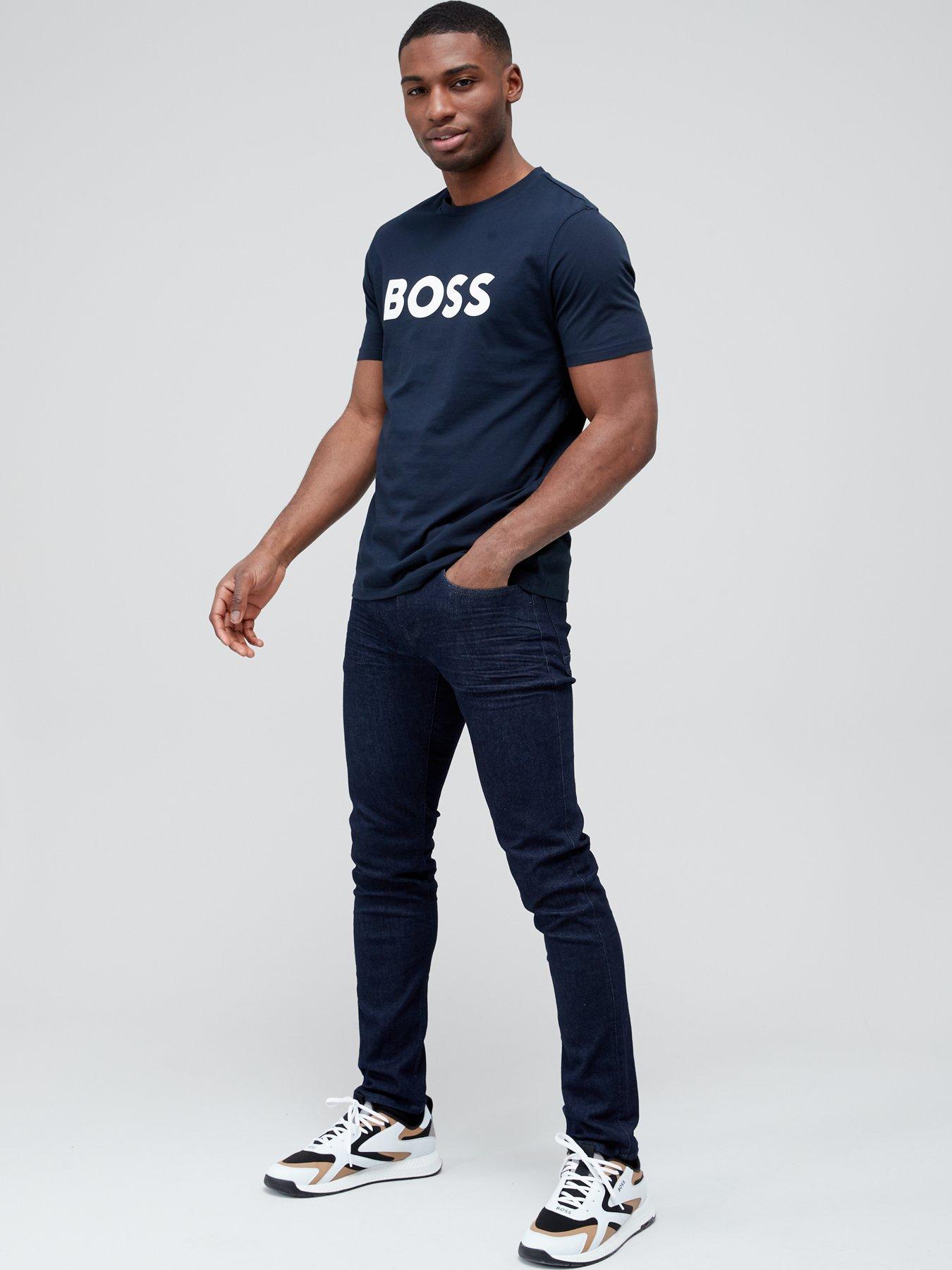 BOSS Thinking 1 Regular Fit T Shirt Dark Blue Very