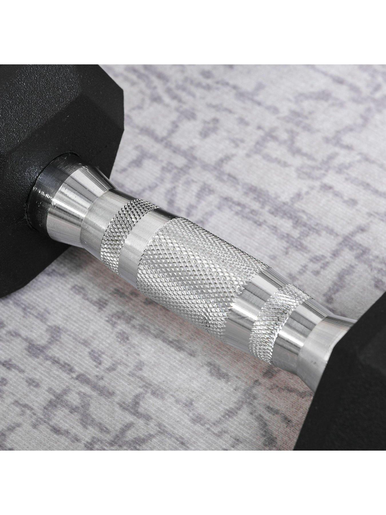 Image 7 of 7 of Homcom 2 x&nbsp;4kg Rubber Dumbbell Sports Hex Weights Sets Home Gym Fitness Dumbbell Kit