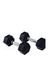  image of homcom-2x5kg-rubber-dumbbell-sports-hex-weights-sets-gym-fitness-lifting-home