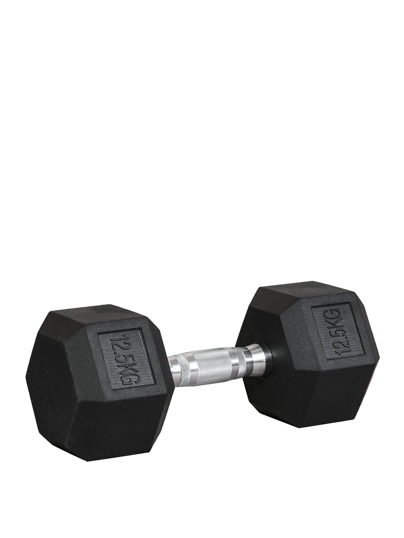 undefined 12.5KG Single Rubber Hex Dumbbell
