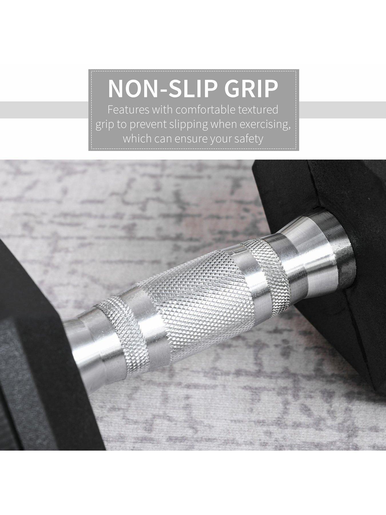 Image 4 of 7 of Homcom 17.5KG Single Rubber Hex Dumbbell