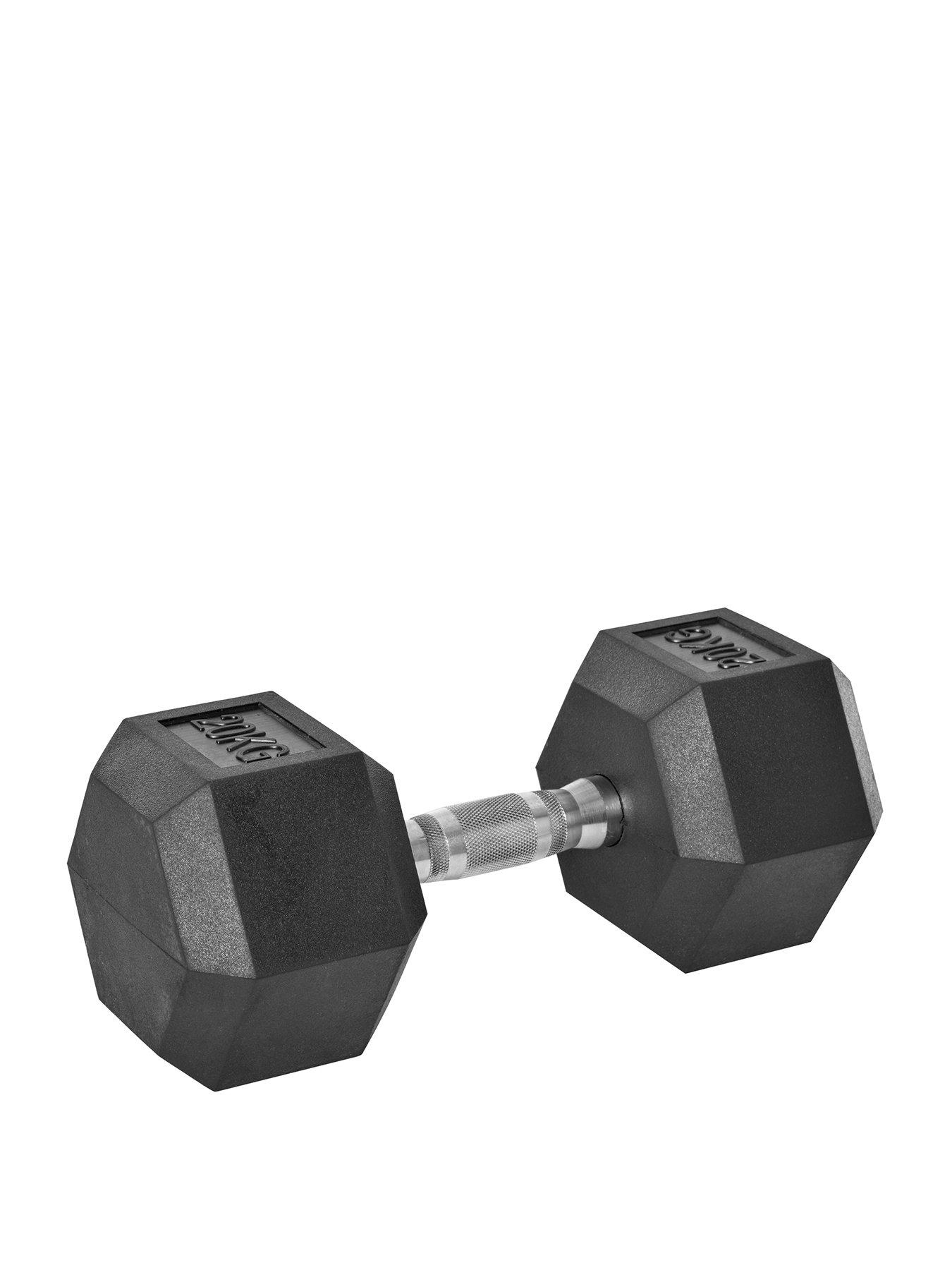 Homcom 20Kg Single Rubber Hex Dumbbell