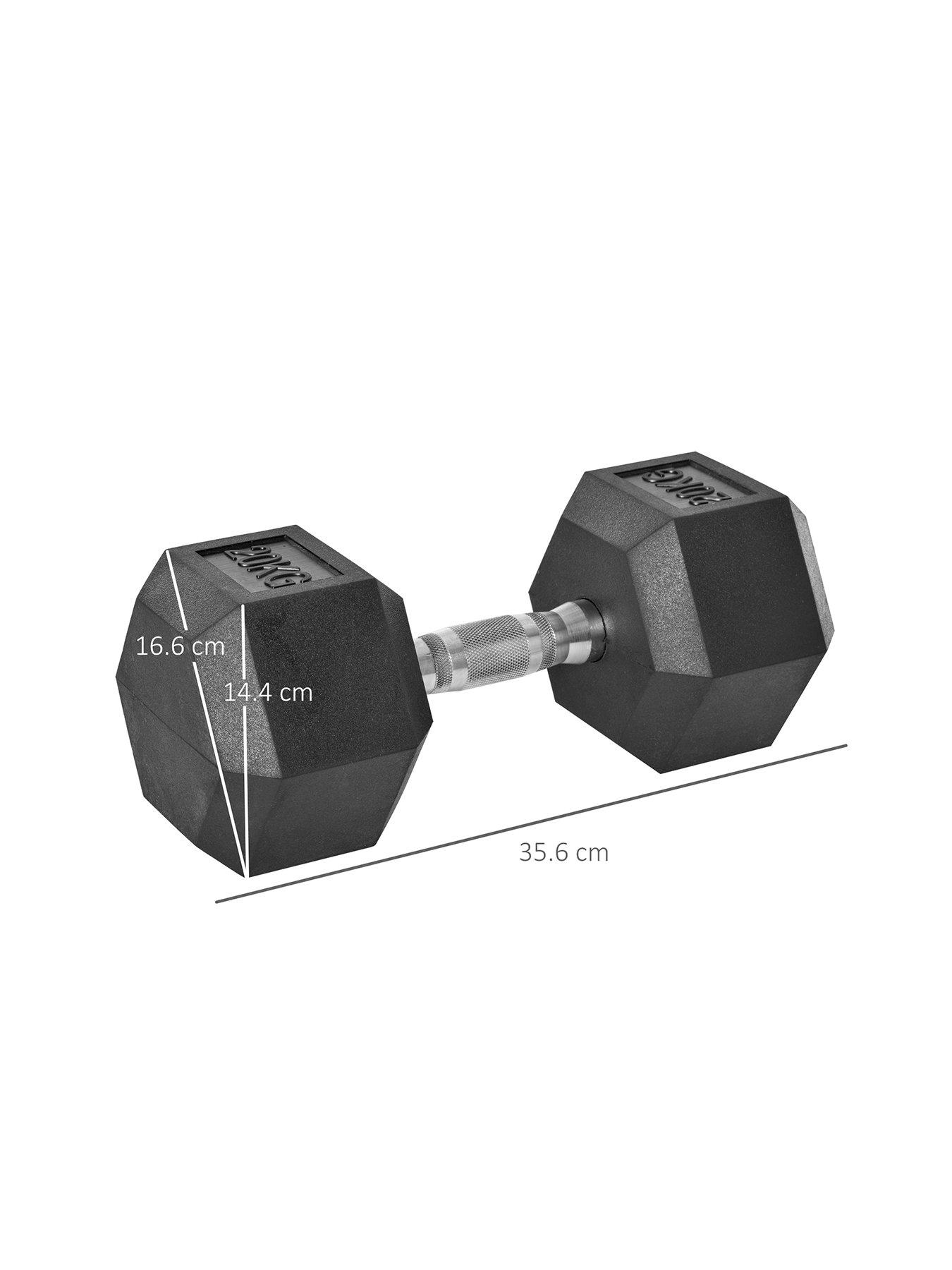 Image 2 of 7 of Homcom 20KG Single Rubber Hex Dumbbell&nbsp;