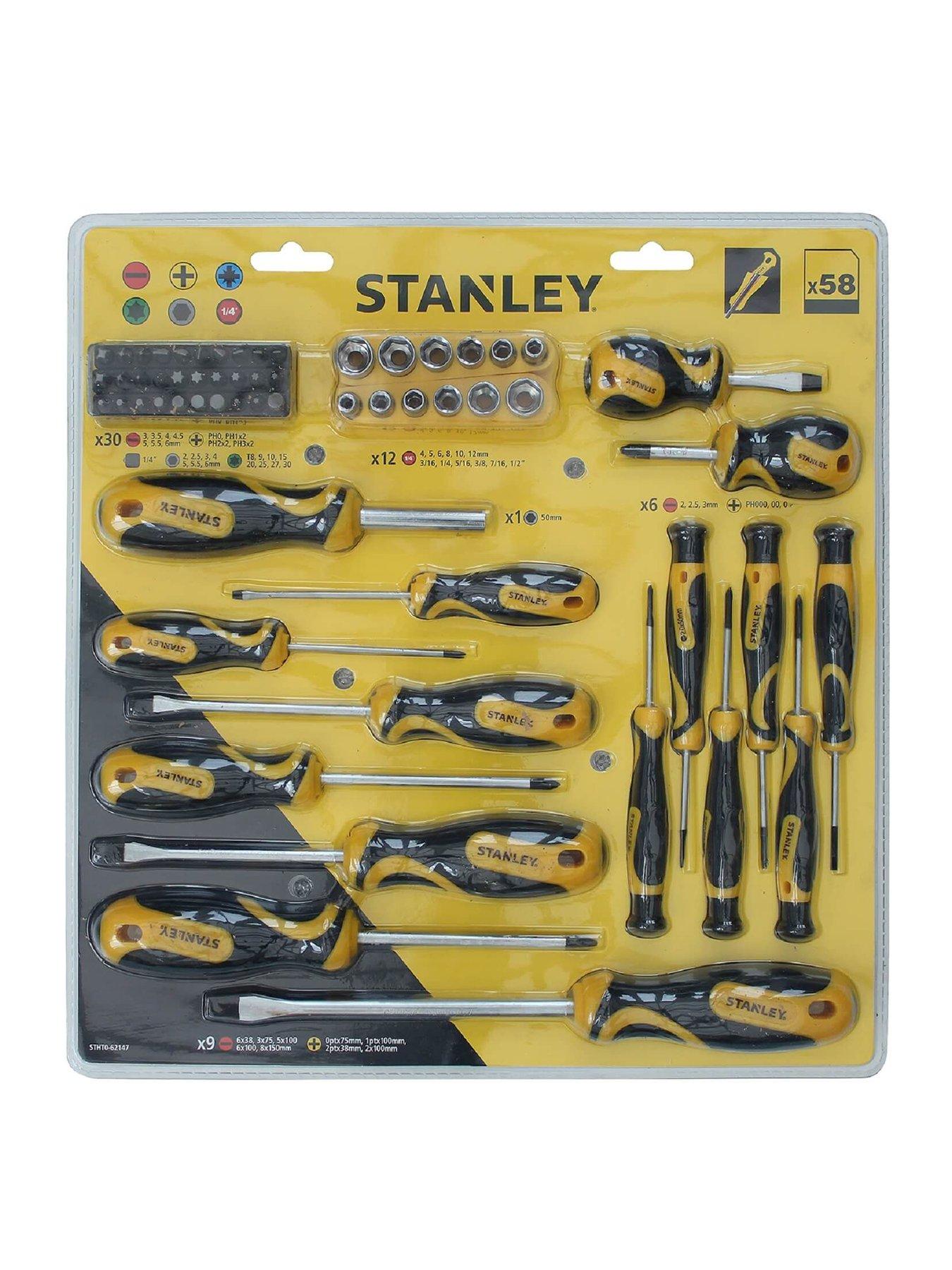Product photograph of Stanley Essential 58pc Screwdriver Set Stht0-62147 from very.co.uk