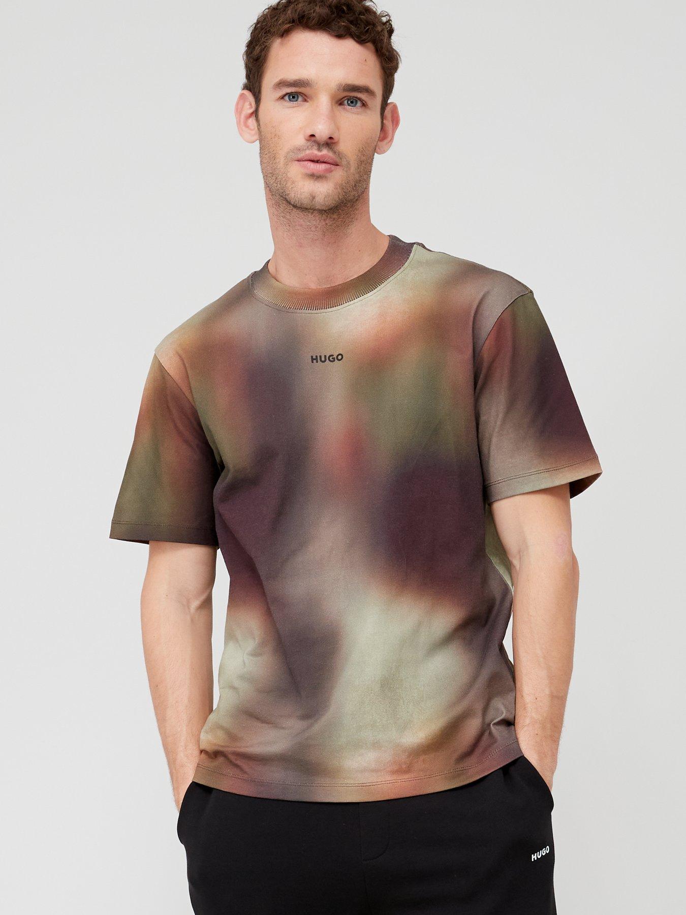 HUGO - Cotton-jersey T-shirt with bleached camouflage print