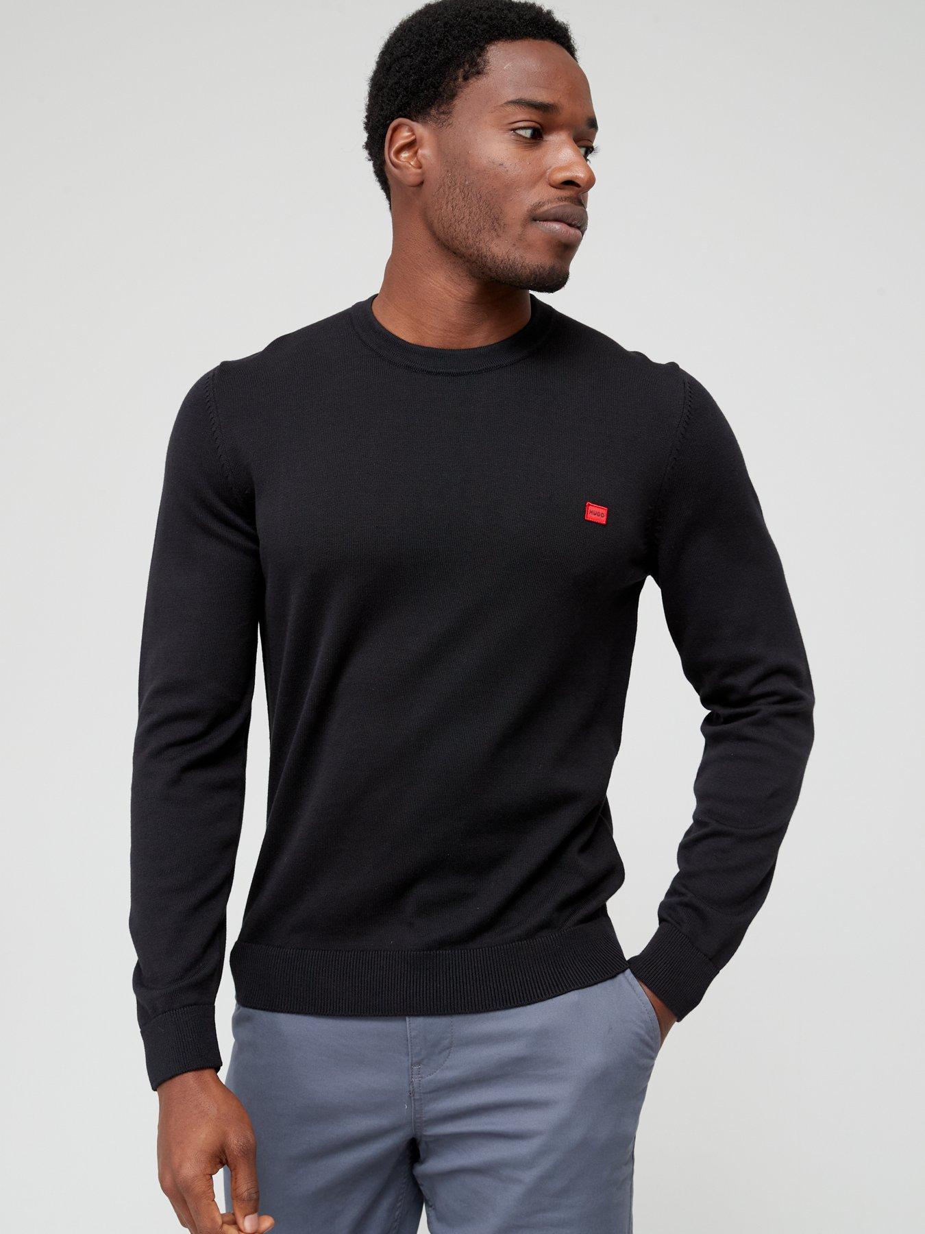 HUGO San Cassius-C1 Crew Neck Jumper - Black | very.co.uk