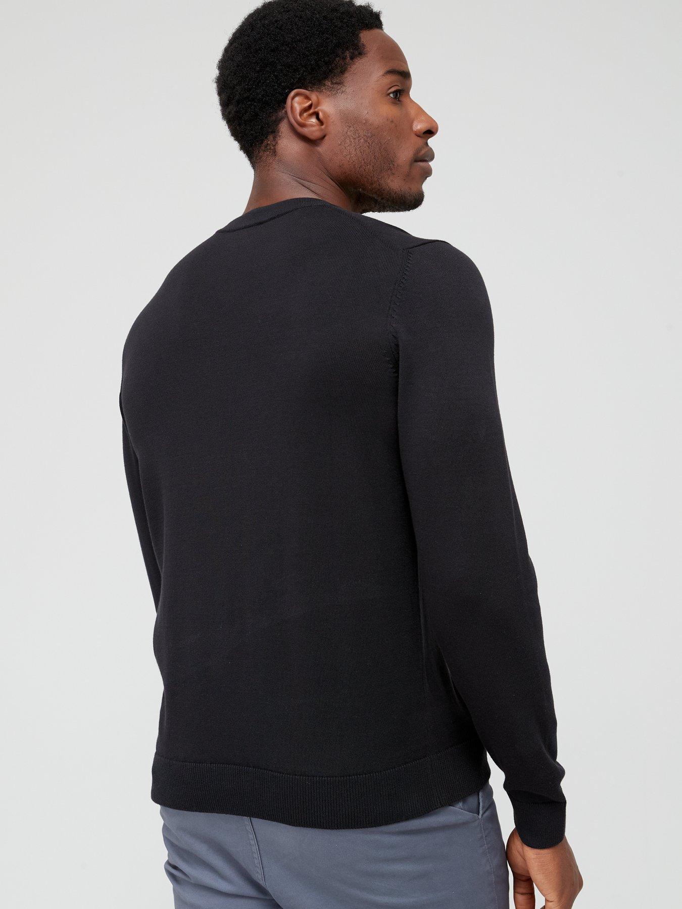 HUGO San Cassius-C1 Crew Neck Jumper - Black | very.co.uk