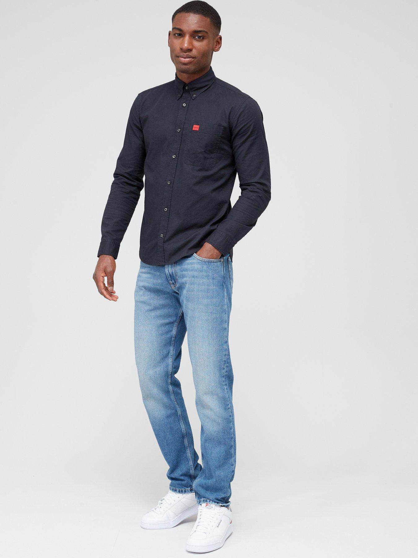 Image 3 of 4 of HUGO Evito Slim Fit Long Sleeve Shirt - Black