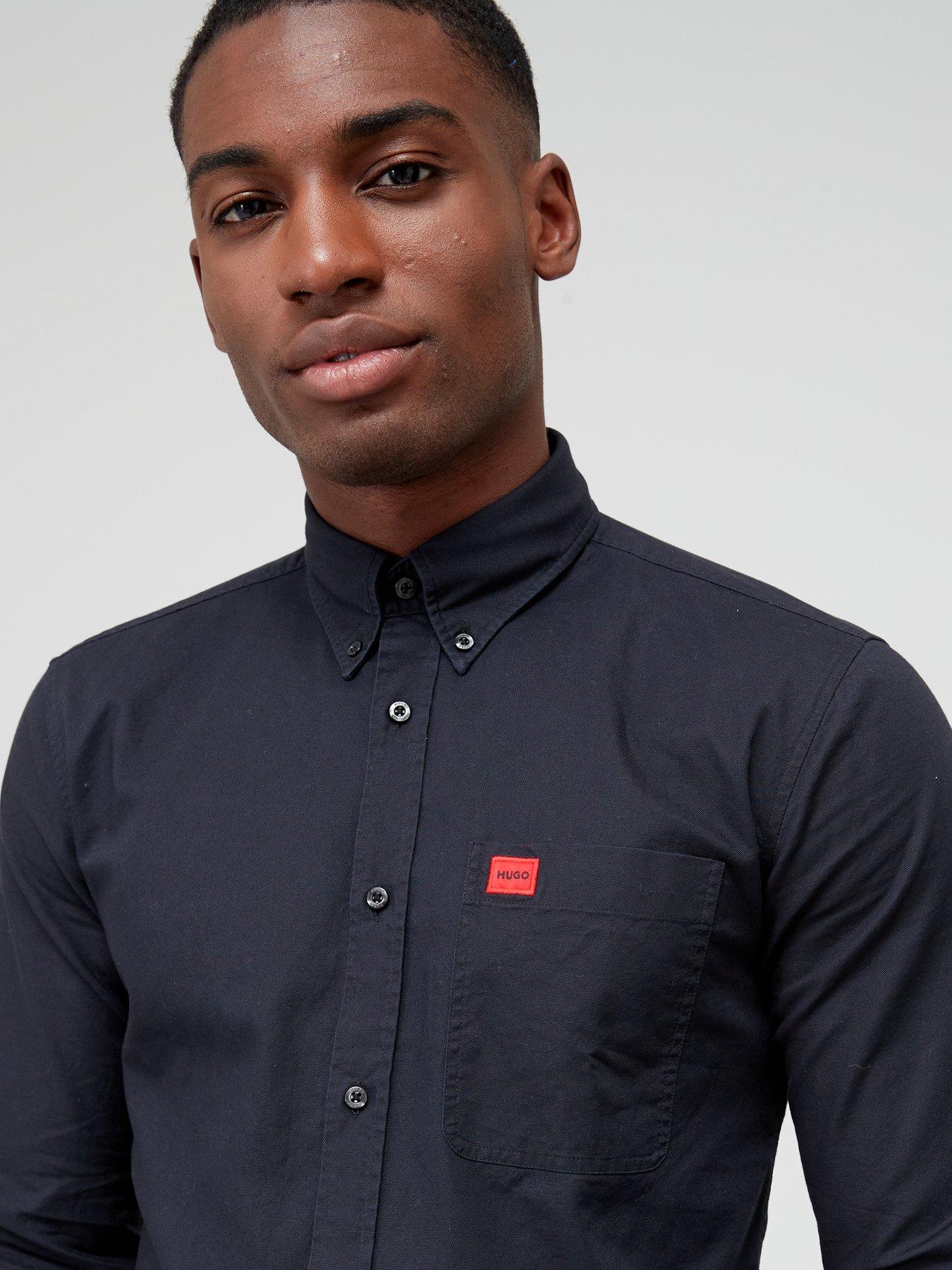 Image 4 of 4 of HUGO Evito Slim Fit Long Sleeve Shirt - Black