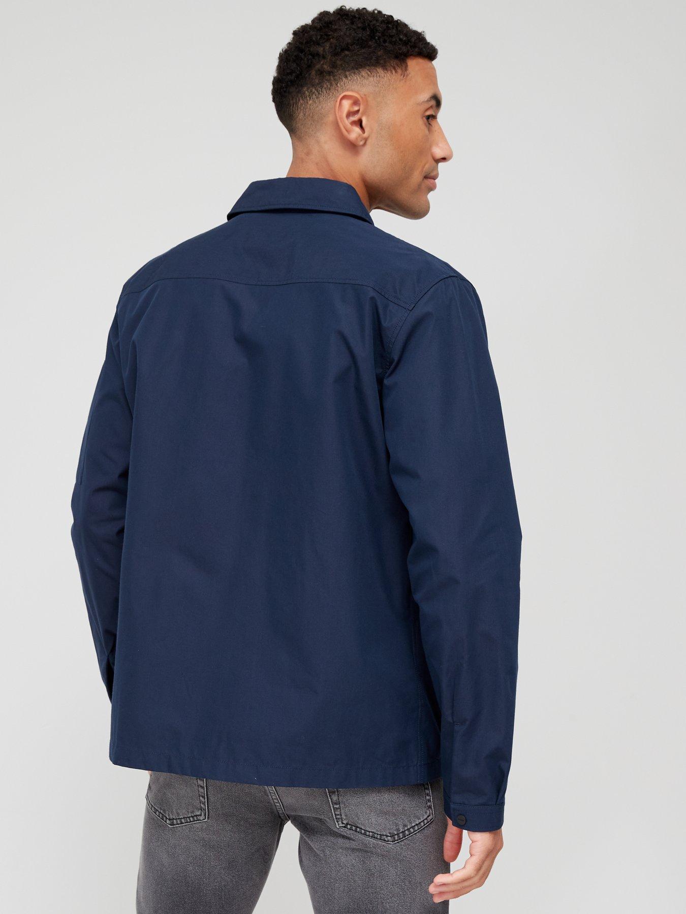 HUGO Emmond Zip Through Overshirt - Navy | very.co.uk