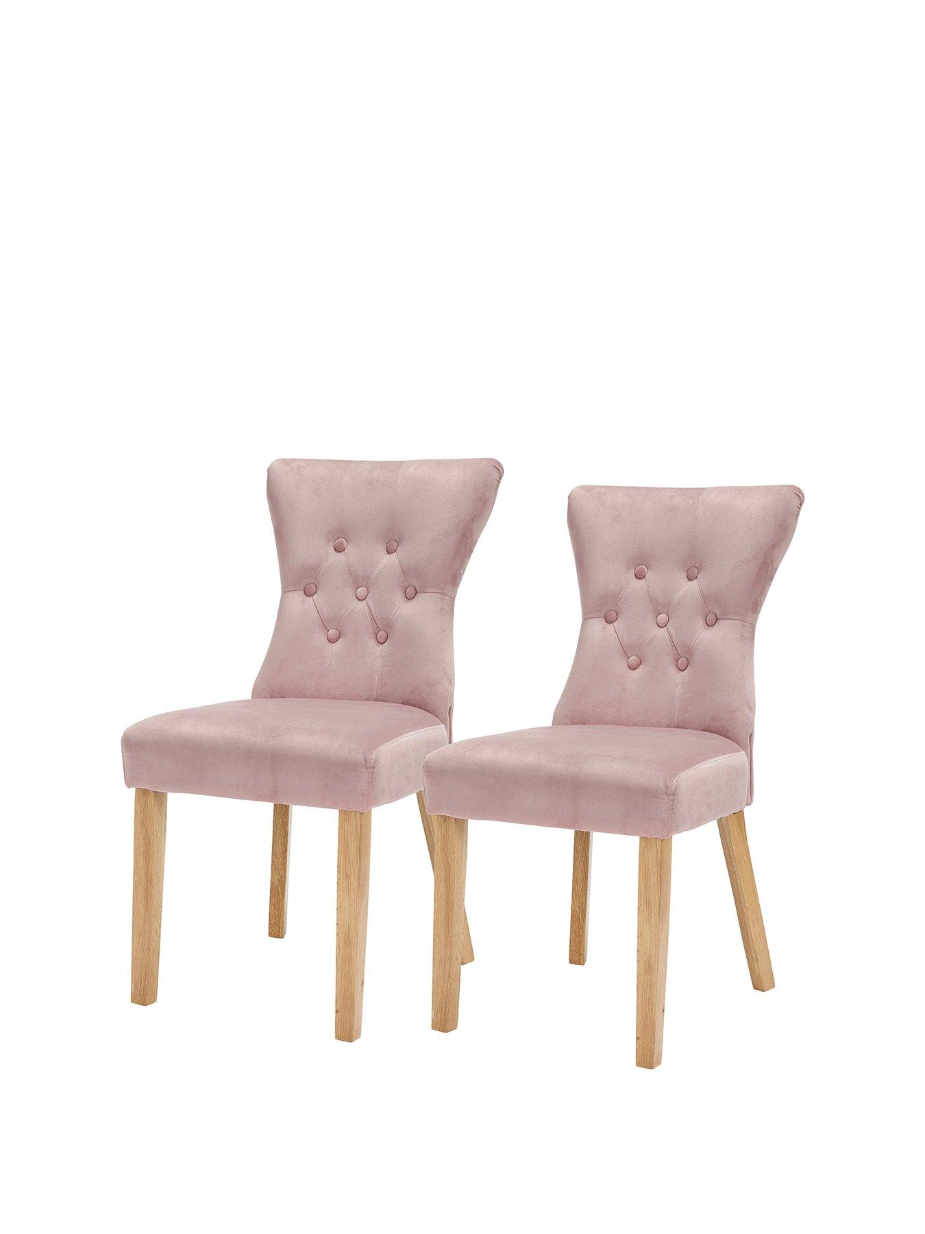 Product photograph of Lpd Furniture Pair Of Naples Dining Chairs - Blush from very.co.uk