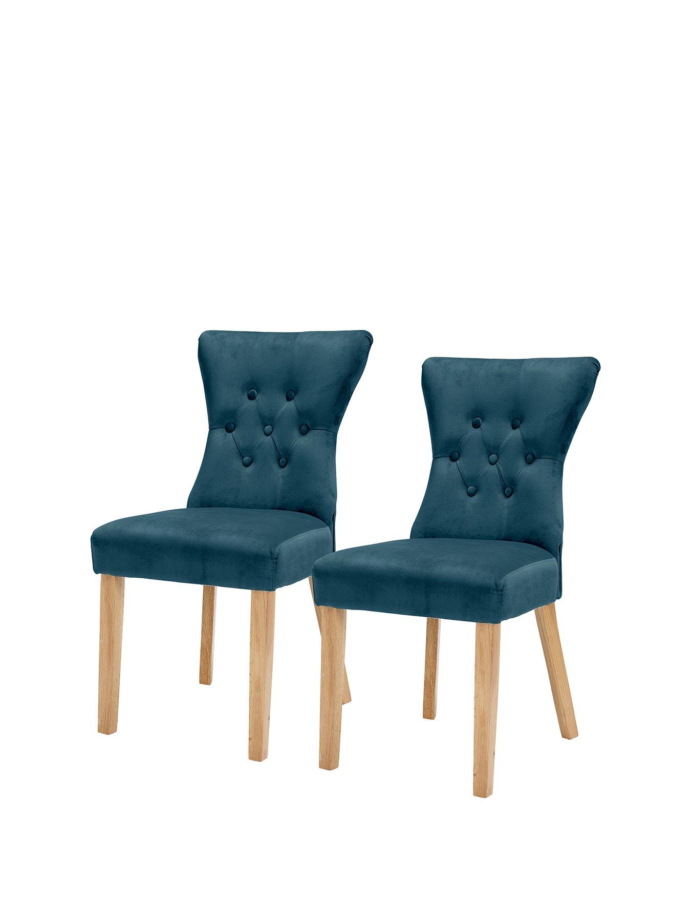 Product photograph of Lpd Furniture Pair Of Naples Dining Chairs - Peacock from very.co.uk