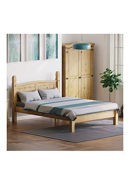 Product photograph of Vida Designs Corona Solid Pine Bed Frame - Low Foot End from very.co.uk