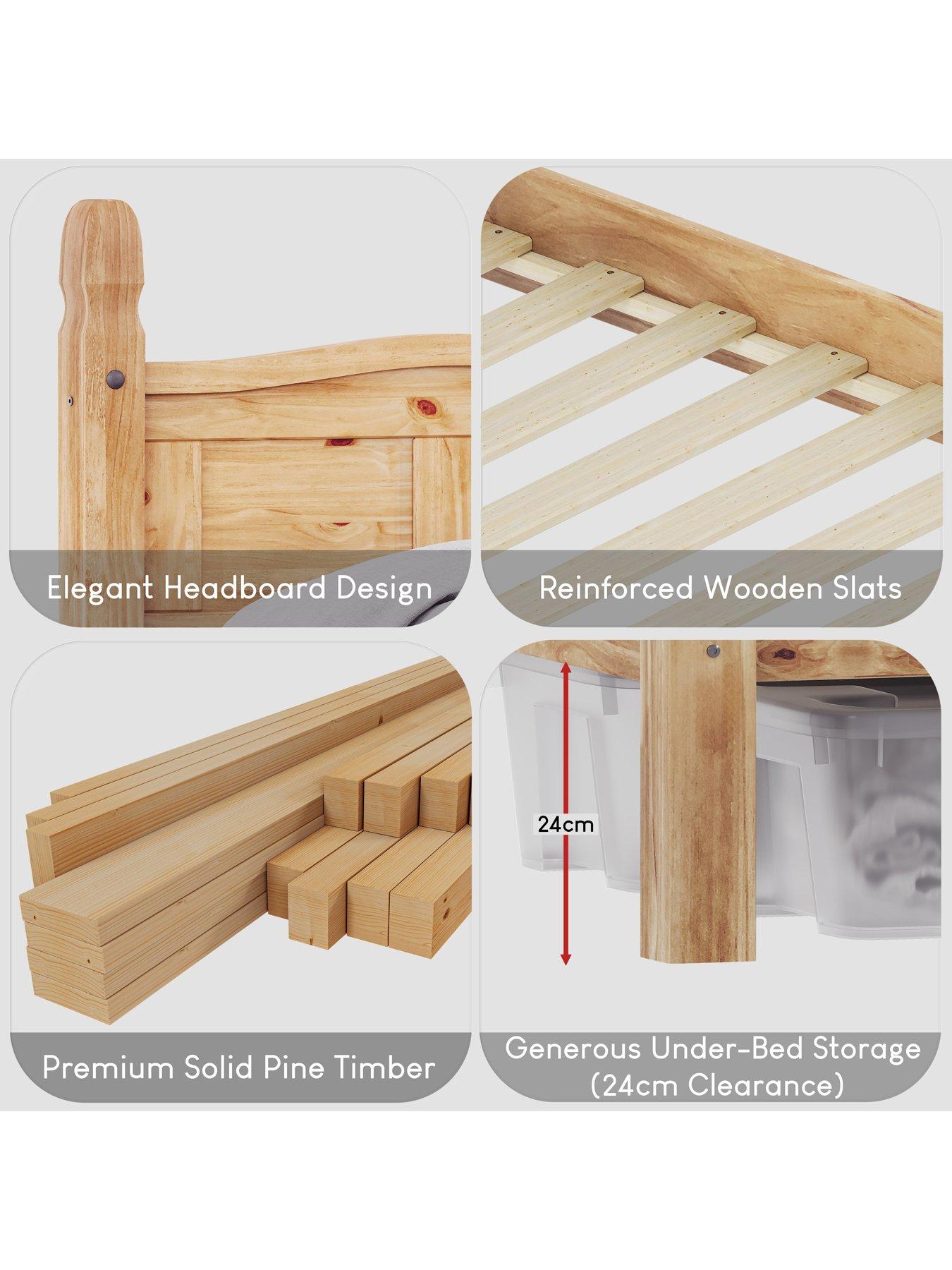 Image 3 of 5 of Vida Designs Corona Solid Pine Bed Frame - Low Foot End