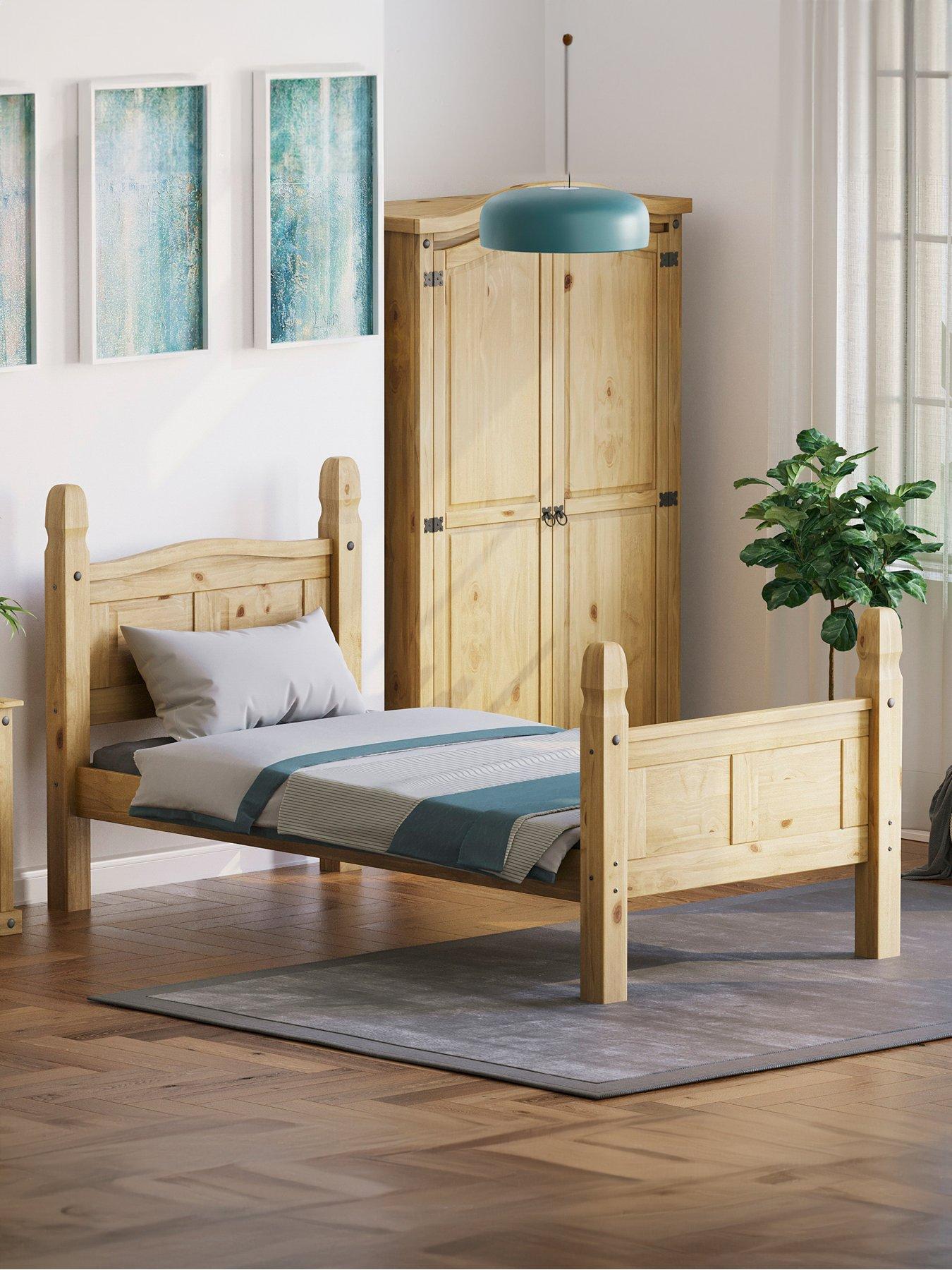 undefined Corona Solid Pine Bed Frame - High Foot End