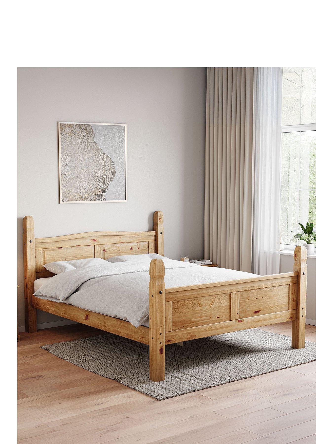 Vida Designs Corona Solid Pine Bed Frame - High Foot End