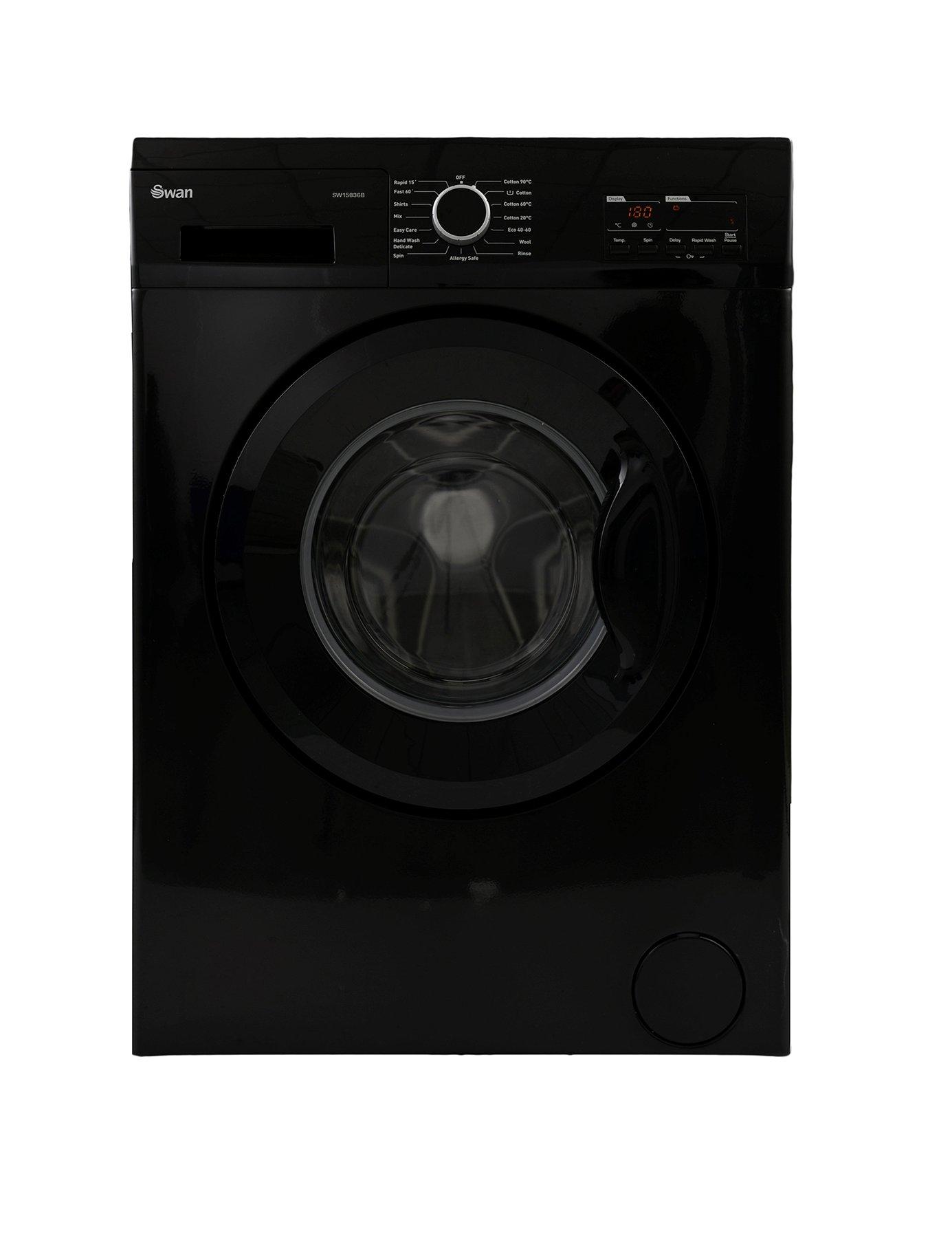 Product photograph of Swan Sw15836b 8kg Load 1200 Spin Washing Machine - Black from very.co.uk