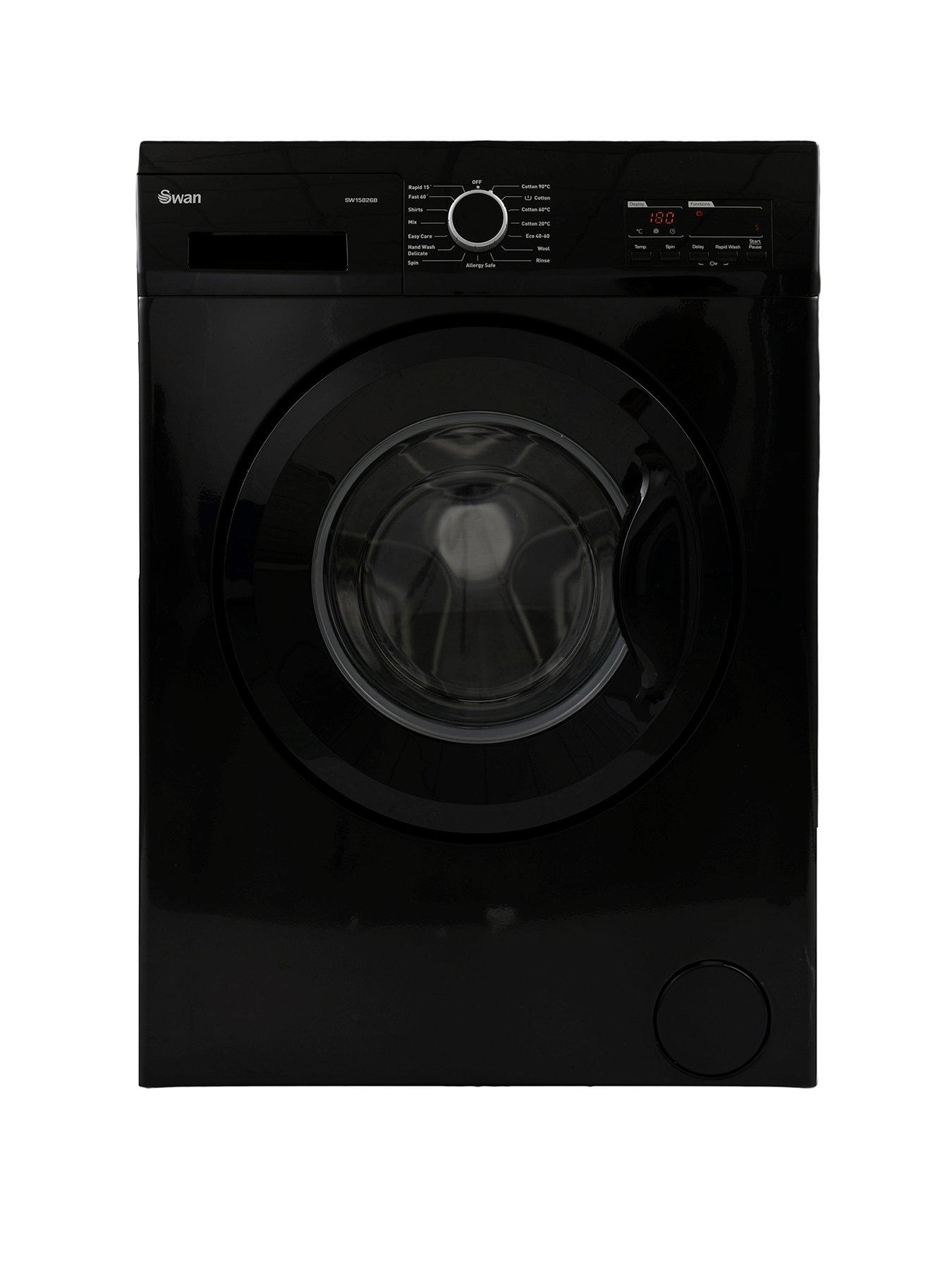 Product photograph of Swan Sw15825b 7kg Load 1200 Spin Washing Machine - Black from very.co.uk