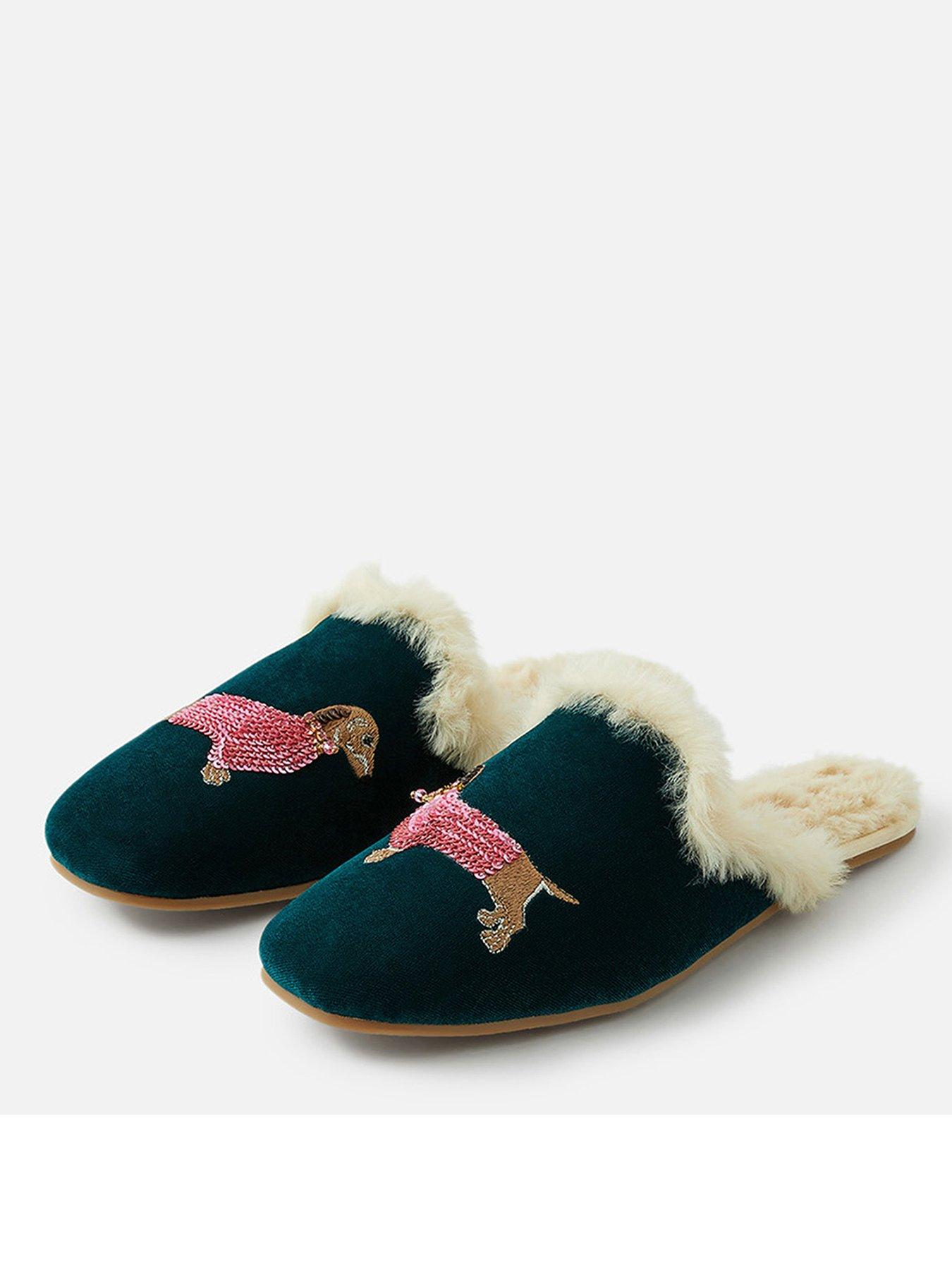 Accessorize Sausage Dog Slippers Multi very.co.uk
