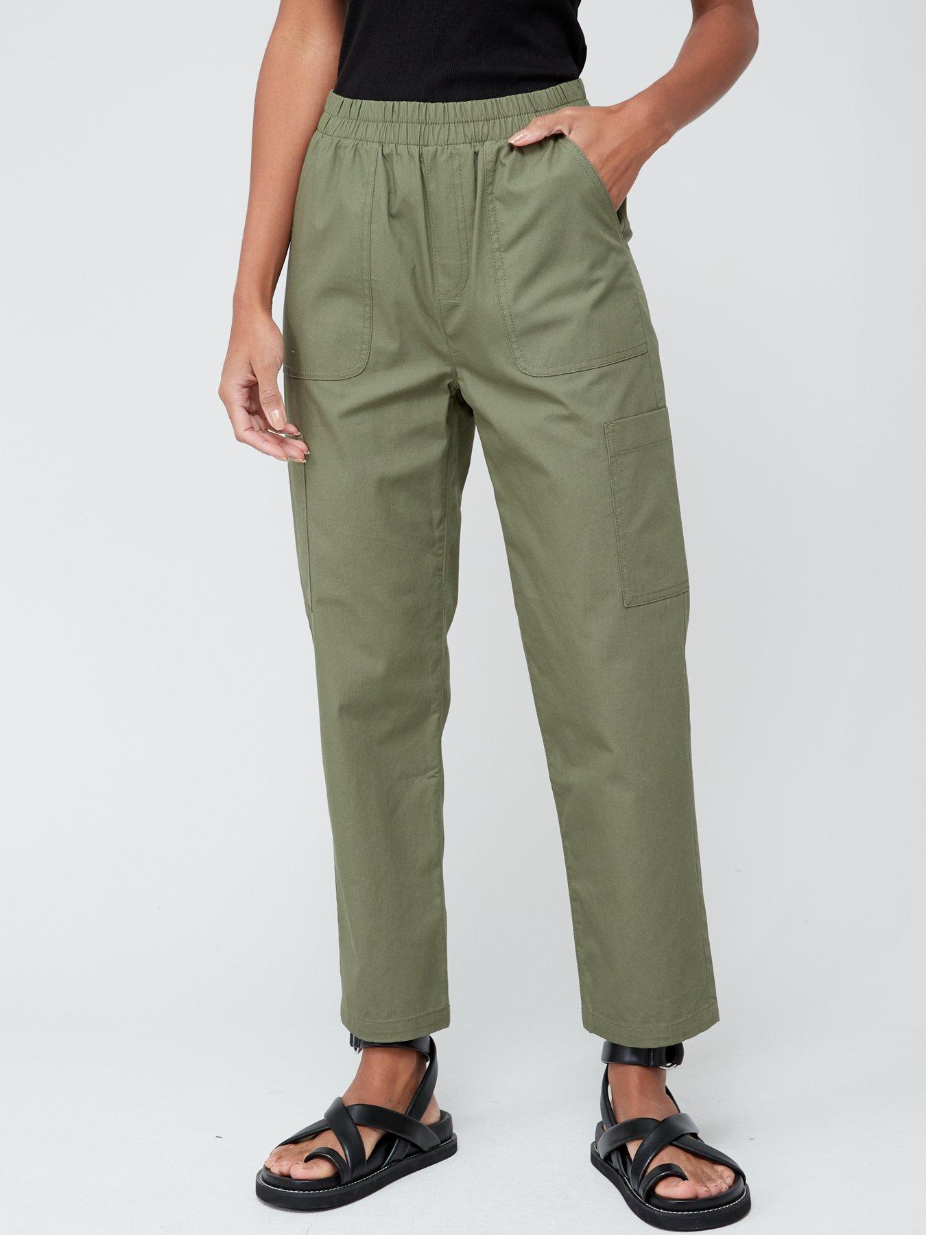 Khaki pocket best sale detail cargo trousers