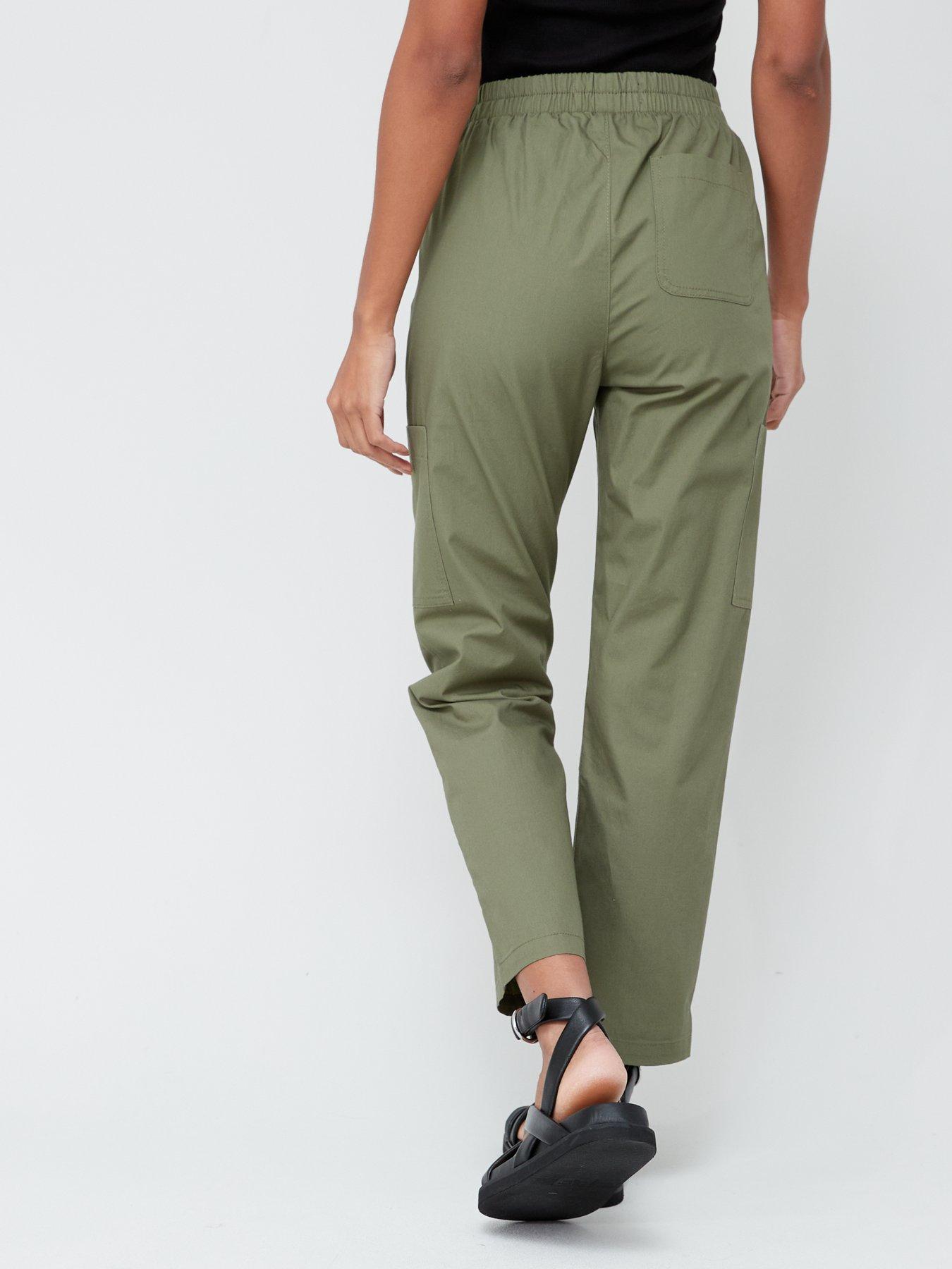 Khaki pocket best sale detail cargo trousers