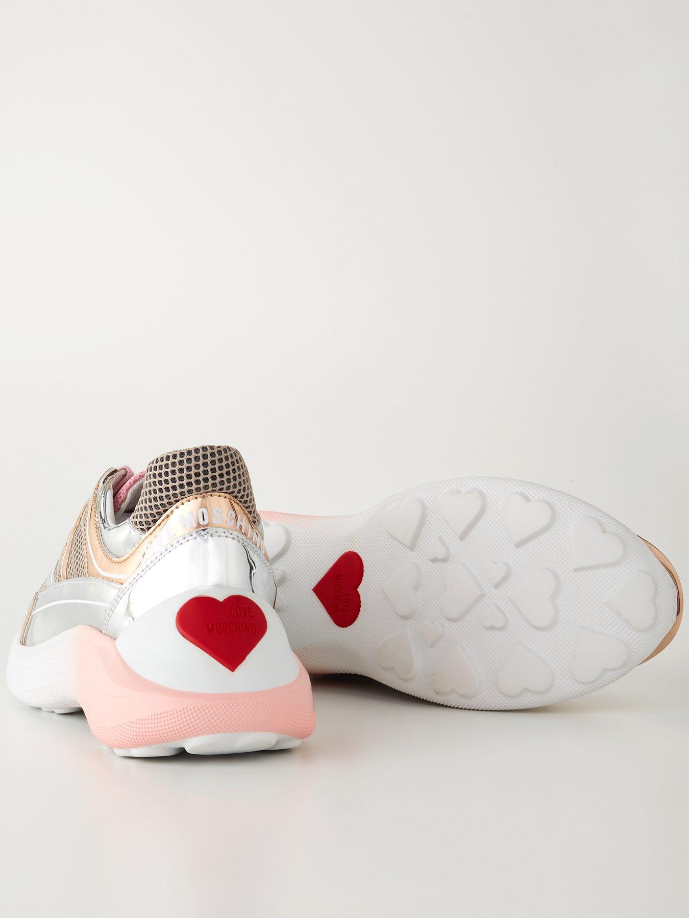 Silver and pink store sneakers