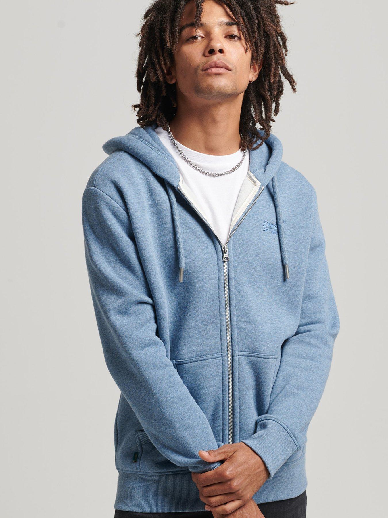 Light blue zip outlet up hoodie