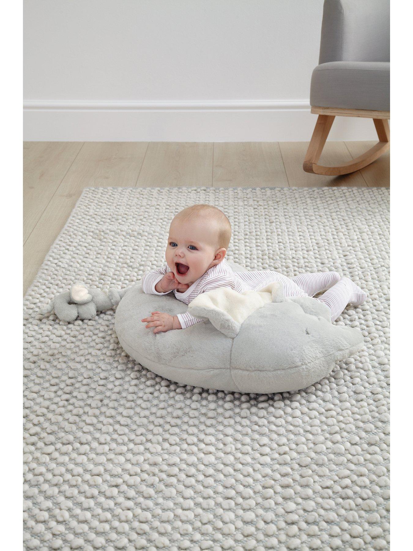 Image 4 of 6 of Mamas & Papas Tummy Time Snugglerug - Elephant &amp; Baby - Grey
