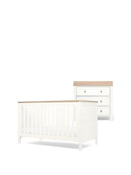 Product photograph of Mamas Papas Wedmore 2 Piece Cotbed Set - White Natural from very.co.uk