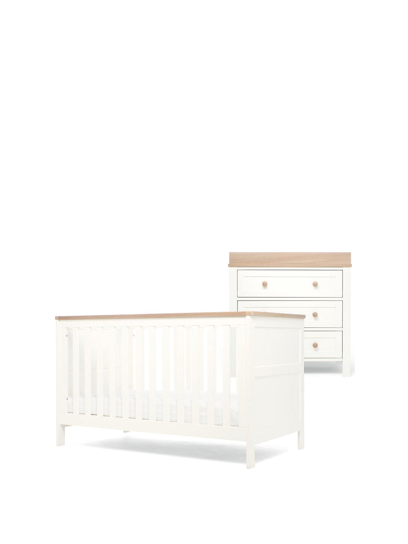 undefined Wedmore 2 Piece Cotbed Set - White/Natural
